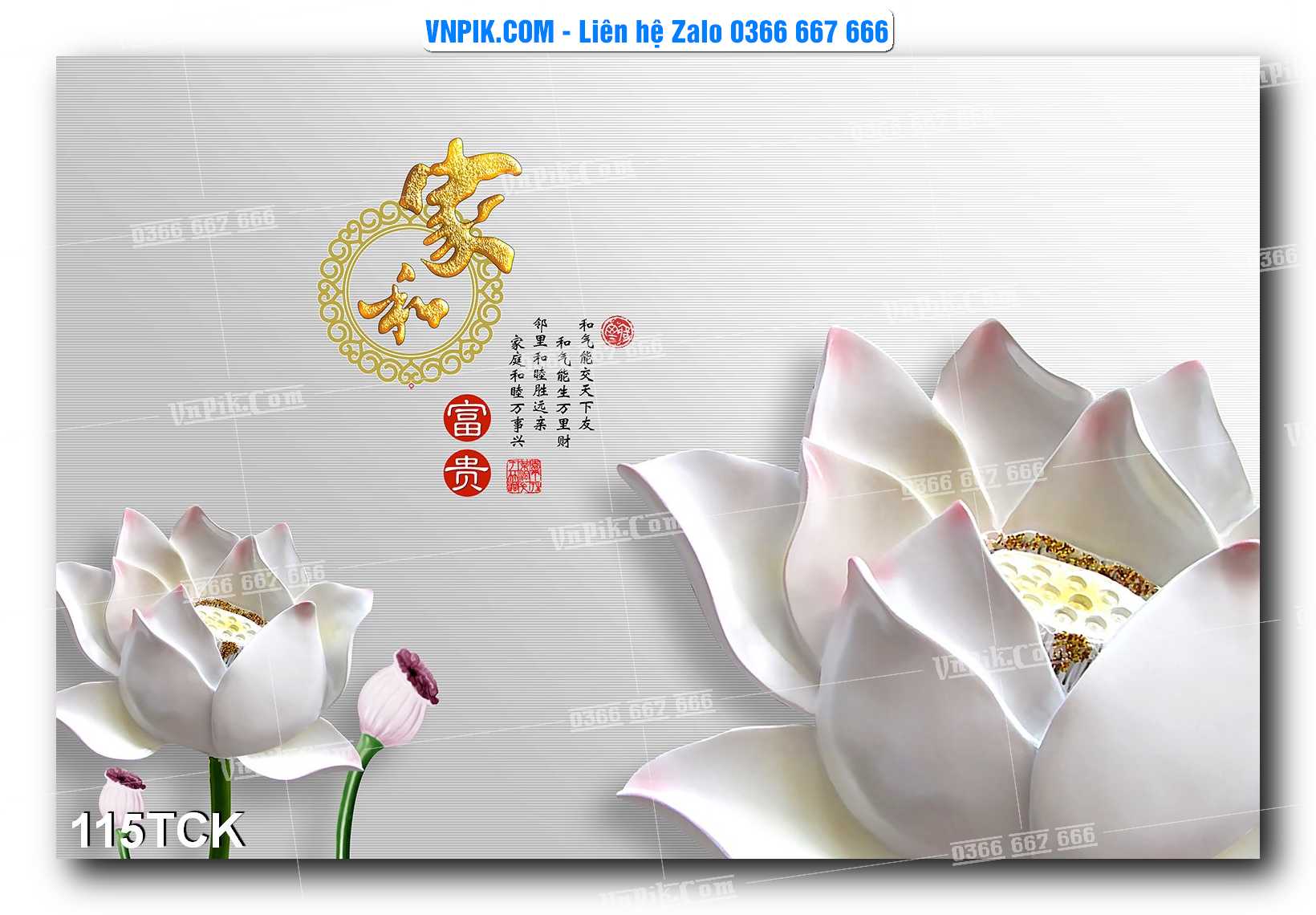 Tranh Hoa Sen – Cá Koi – Cá Chép  115TCK