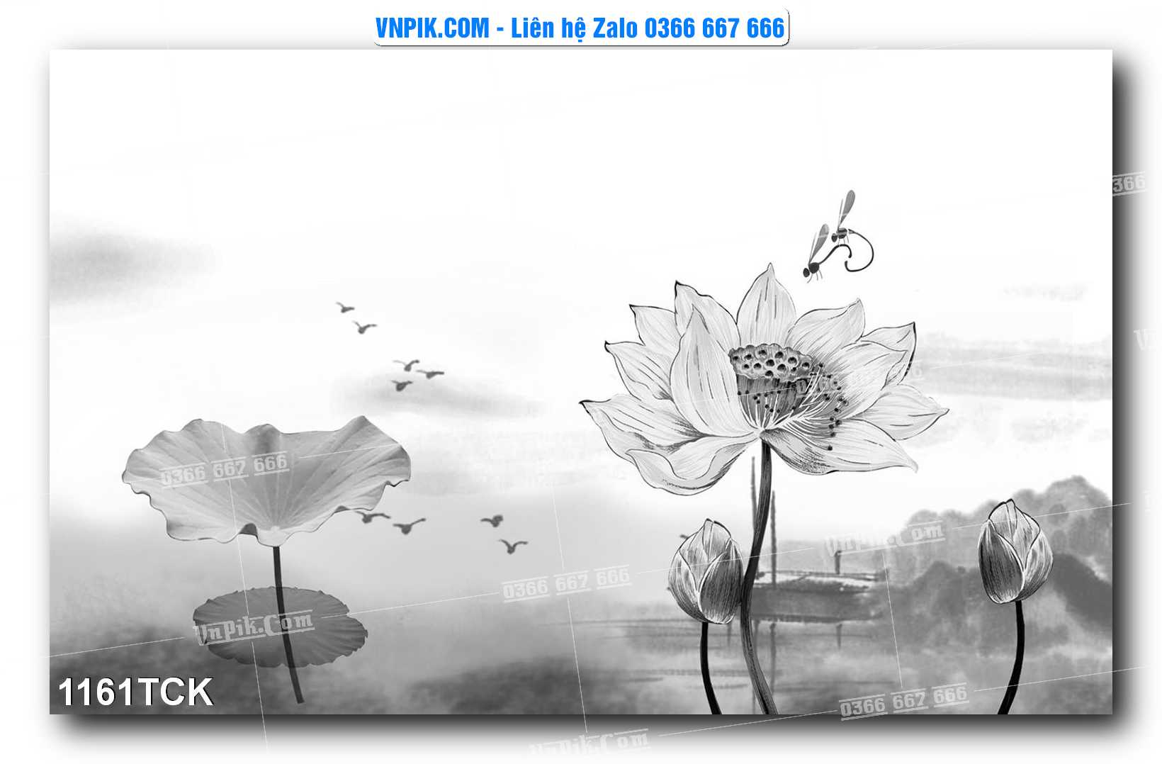 Tranh Hoa Sen – Cá Koi – Cá Chép 1158TCK