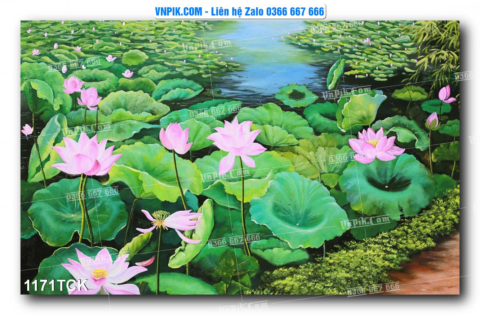 Tranh Hoa Sen – Cá Koi – Cá Chép 1171TCK