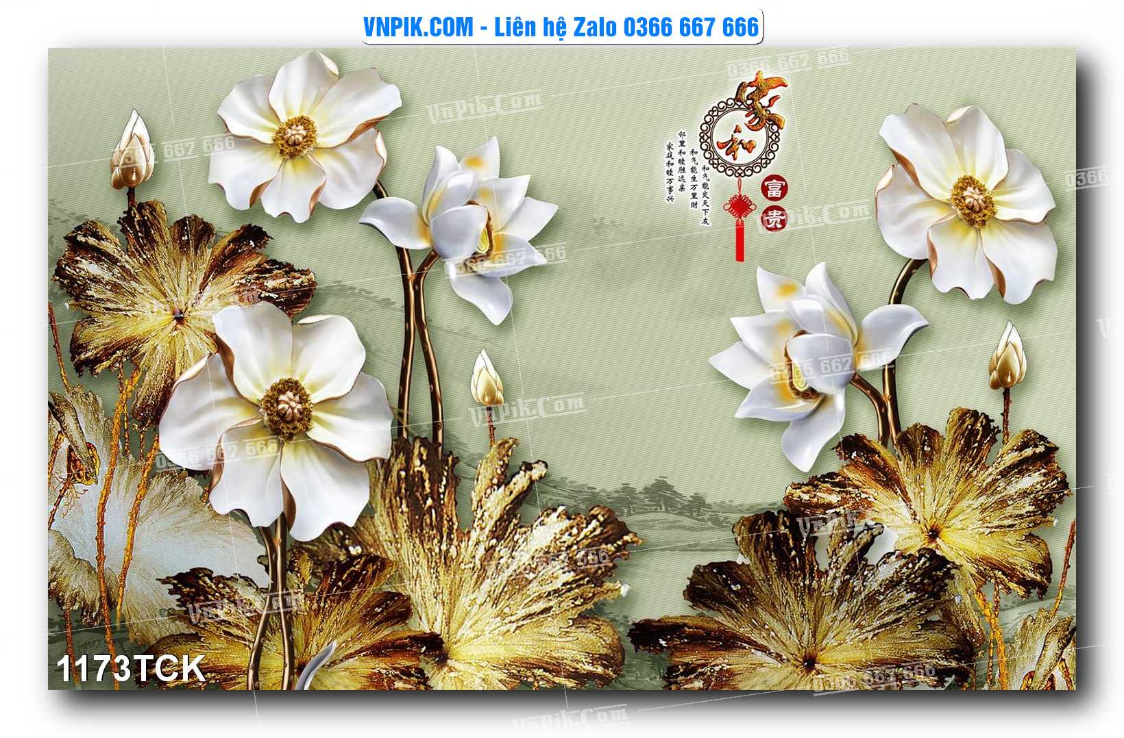 Tranh Hoa Sen – Cá Koi – Cá Chép 1170TCK