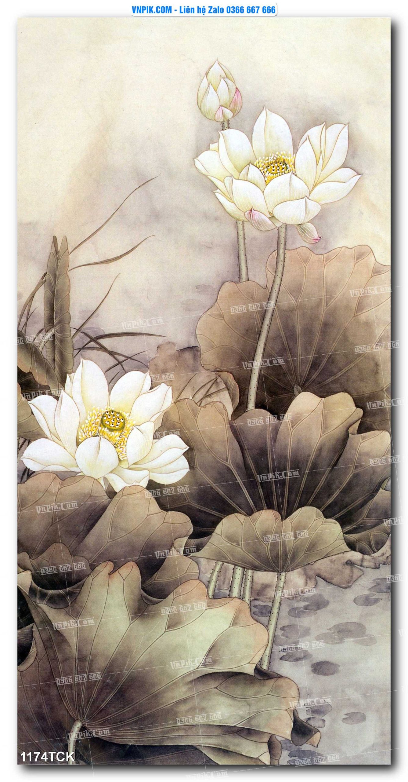 Tranh Hoa Sen – Cá Koi – Cá Chép 1174TCK