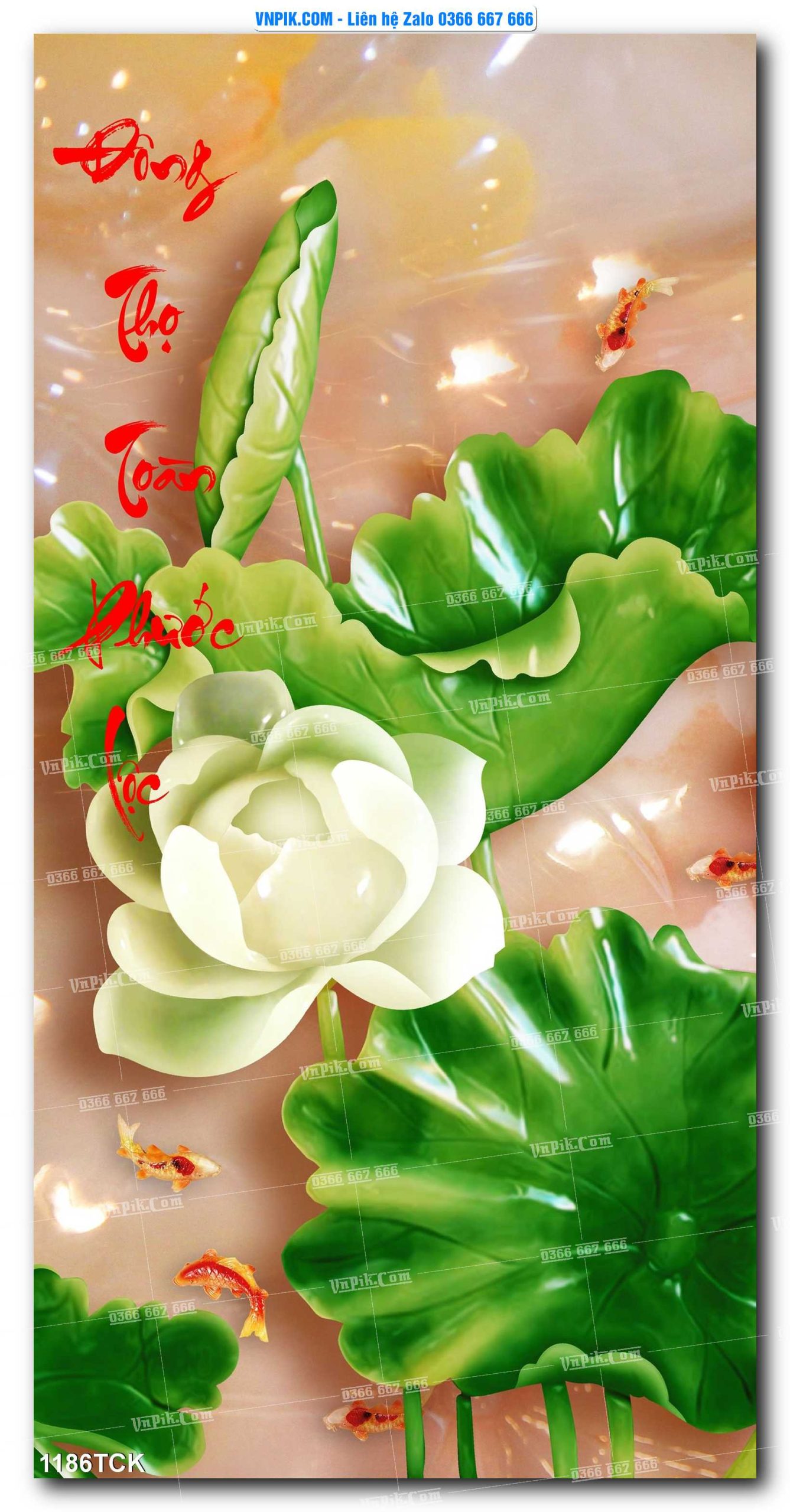 Tranh Hoa Sen – Cá Koi – Cá Chép 1186TCK