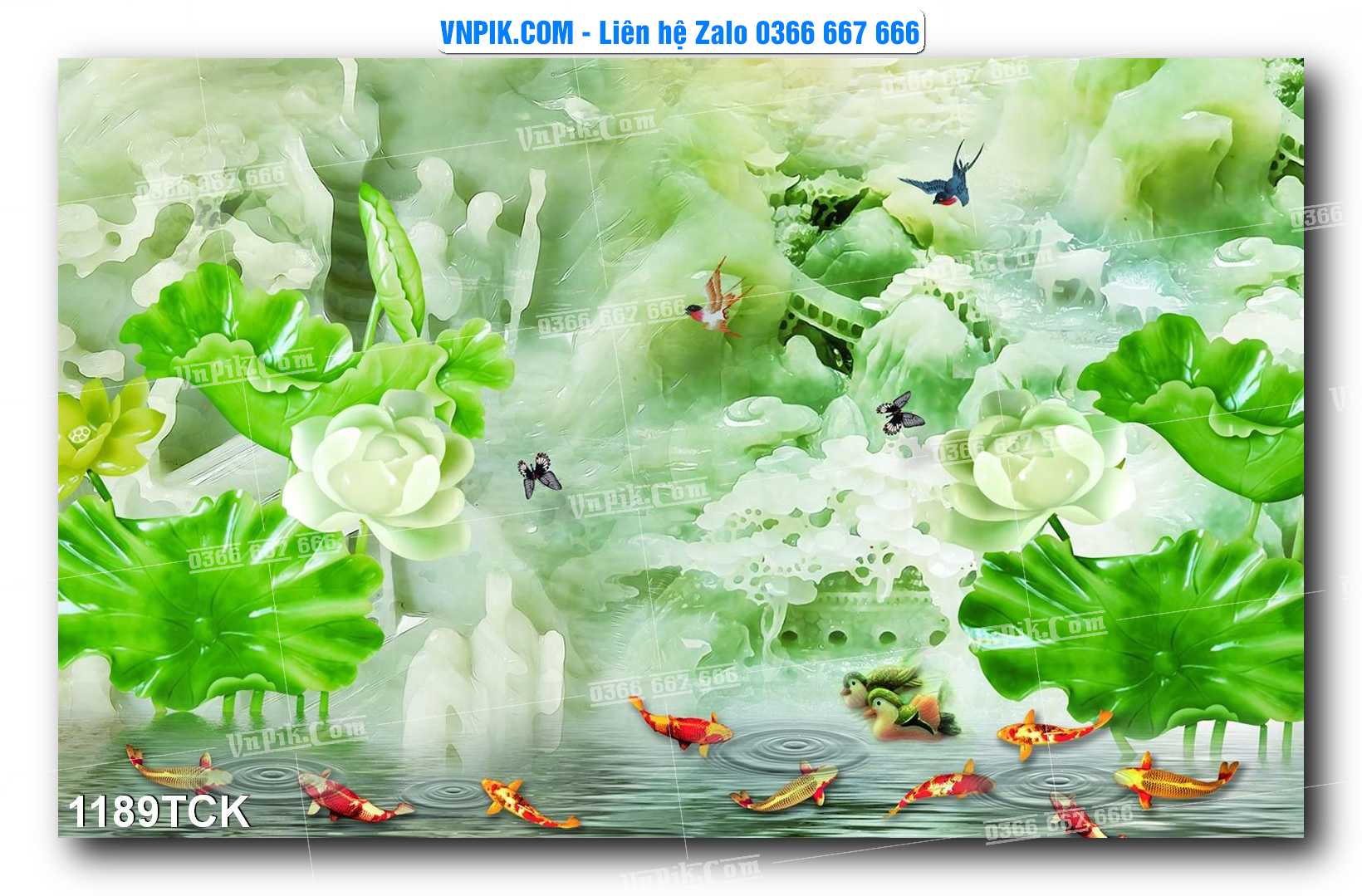 Tranh Hoa Sen – Cá Koi – Cá Chép 1189TCK