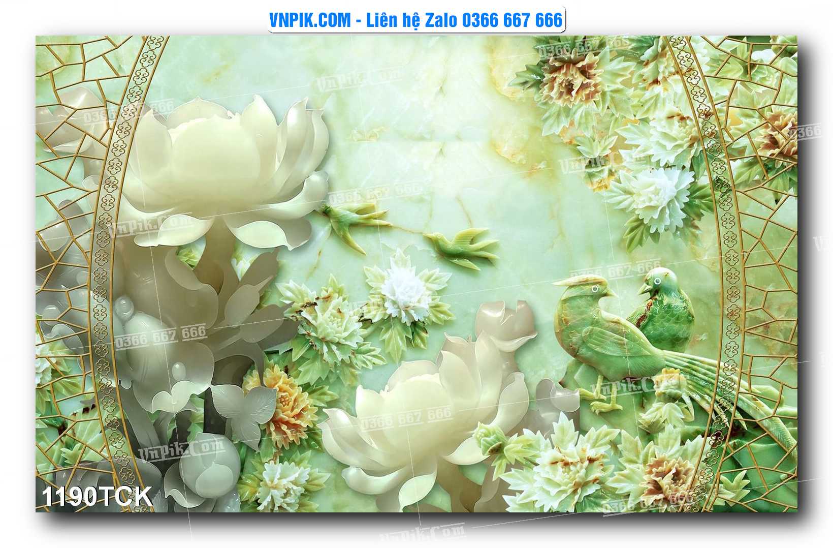 Tranh Hoa Sen – Cá Koi – Cá Chép 1190TCK