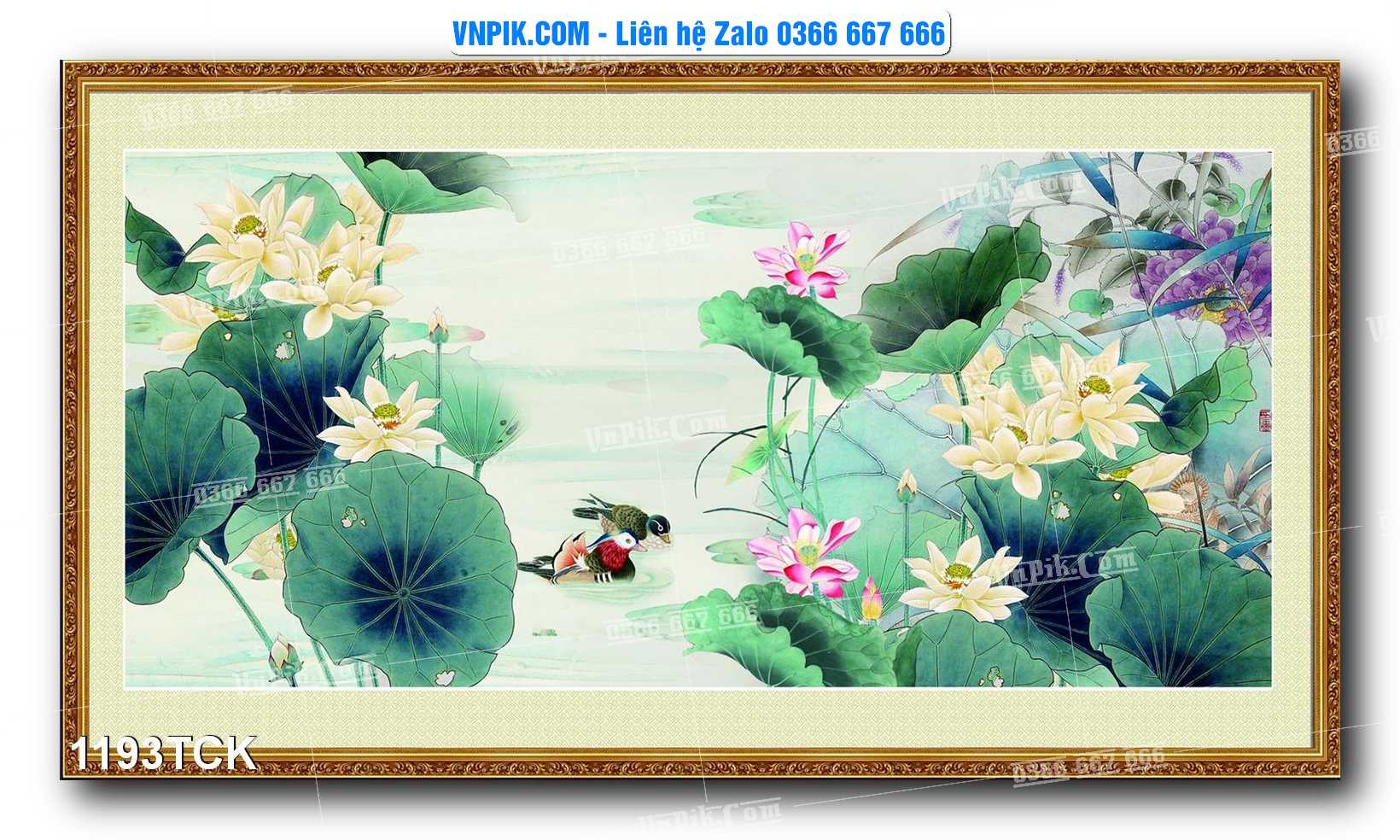 Tranh Hoa Sen – Cá Koi – Cá Chép 1193TCK