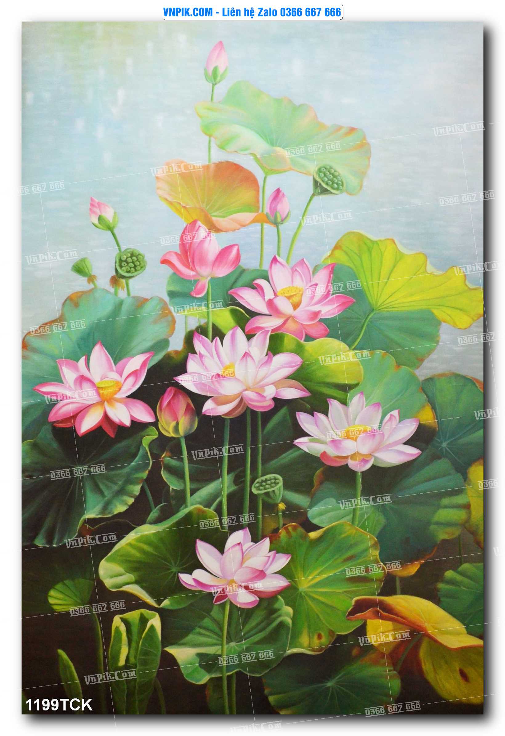 Tranh Hoa Sen – Cá Koi – Cá Chép 1199TCK