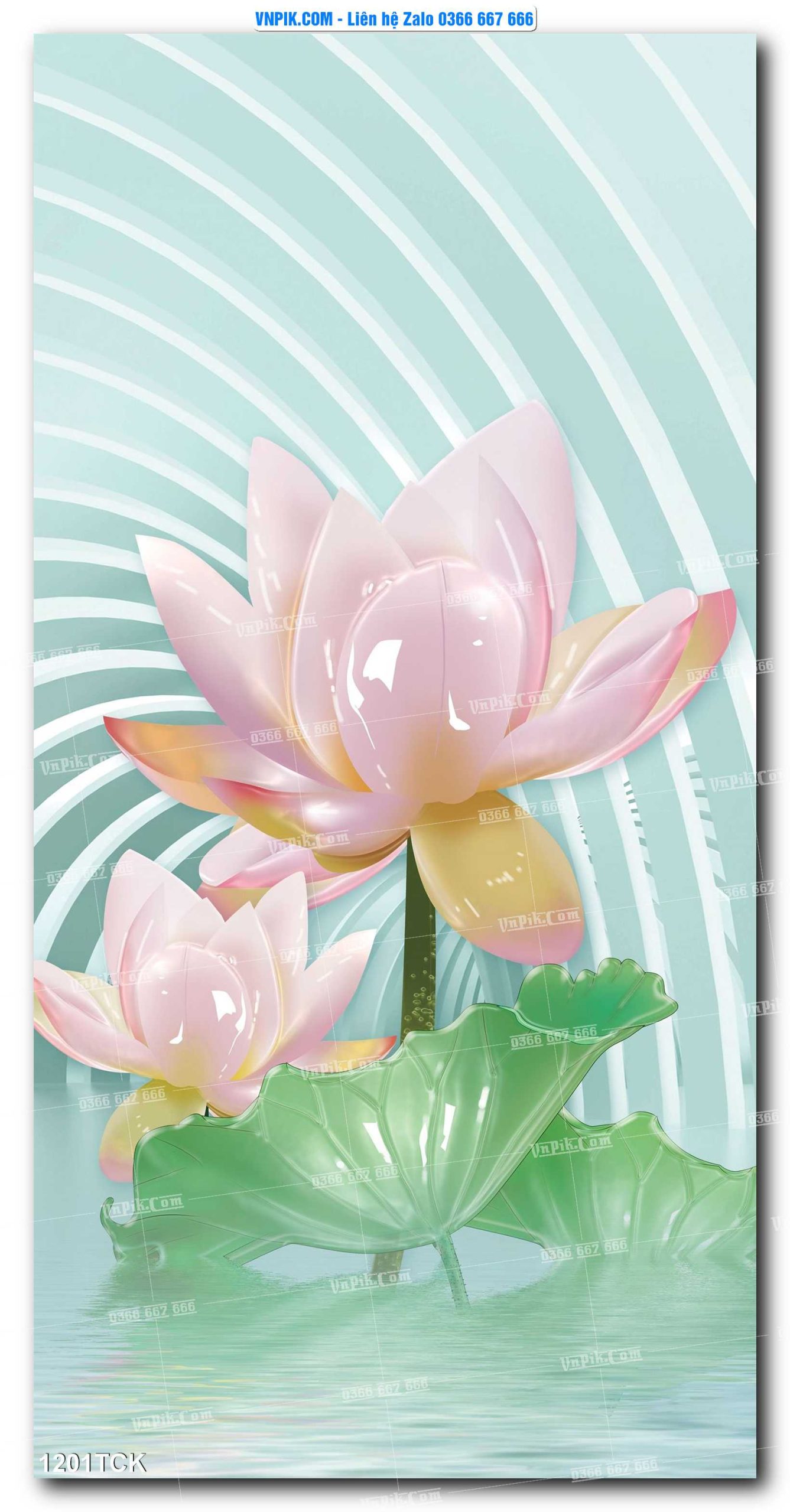 Tranh Hoa Sen – Cá Koi – Cá Chép 1198TCK