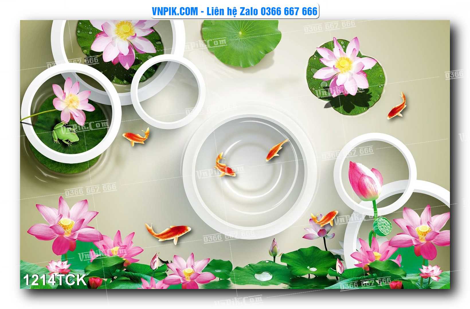 Tranh Hoa Sen – Cá Koi – Cá Chép 1211TCK