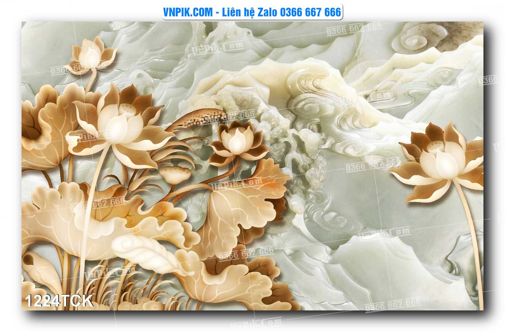 Tranh Hoa Sen – Cá Koi – Cá Chép 1224TCK