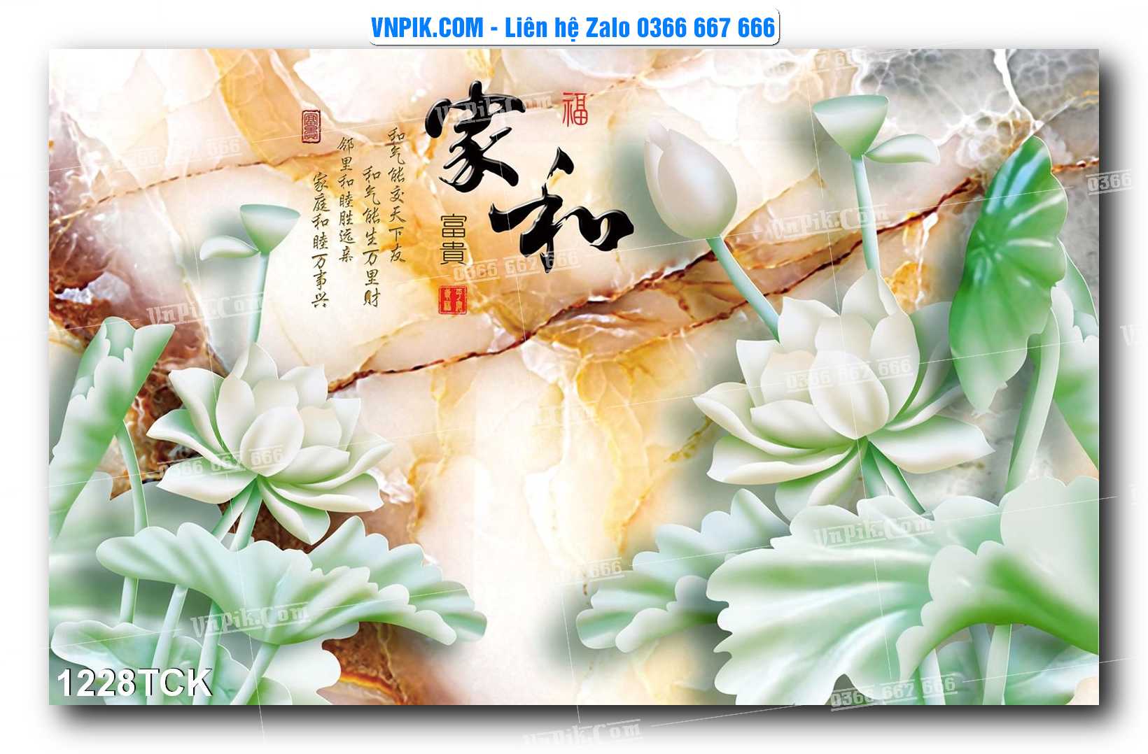 Tranh Hoa Sen – Cá Koi – Cá Chép 1228TCK