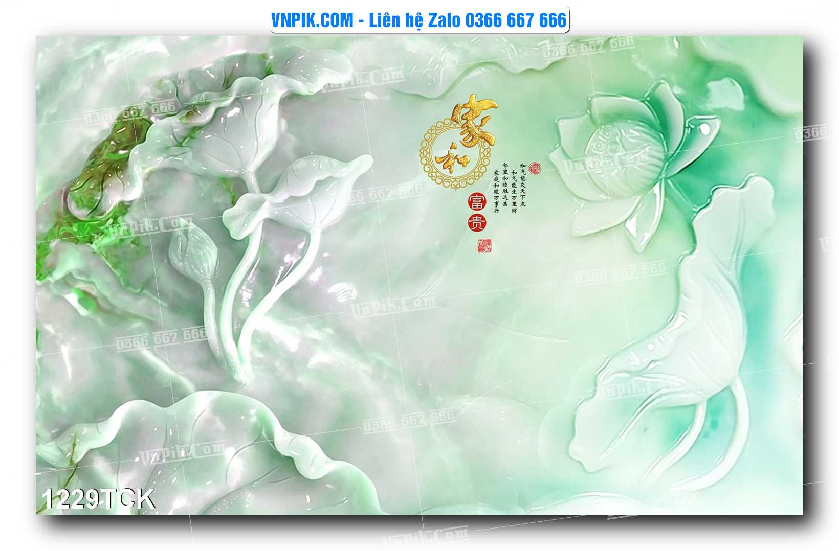 Tranh Hoa Sen – Cá Koi – Cá Chép 1229TCK