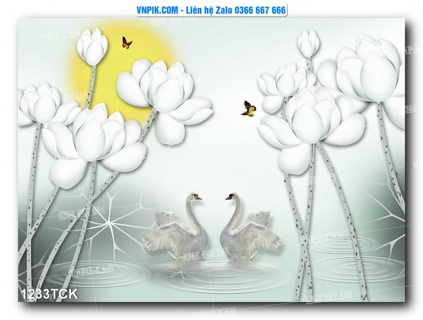 Tranh Hoa Sen – Cá Koi – Cá Chép 1233TCK