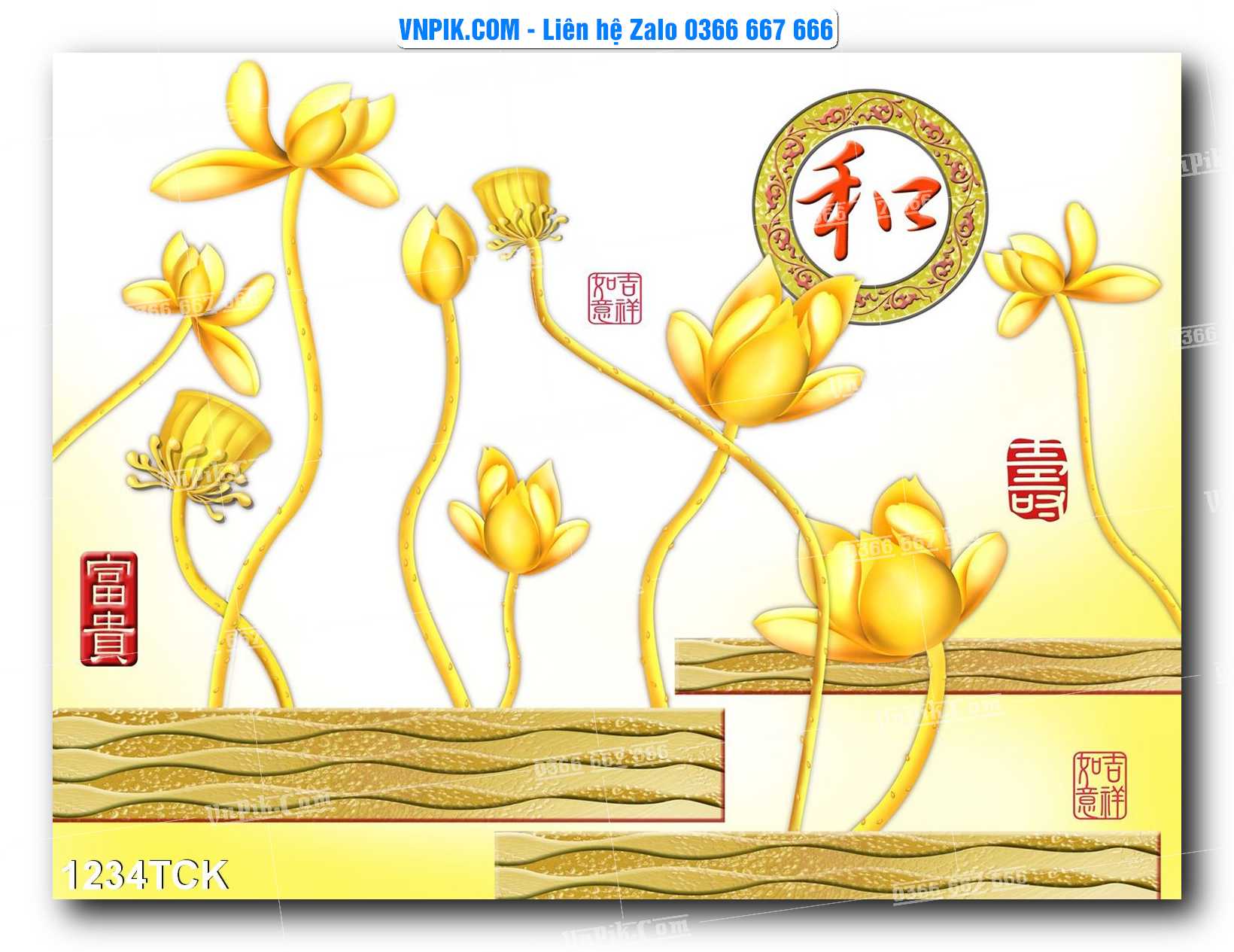 Tranh Hoa Sen – Cá Koi – Cá Chép 1234TCK
