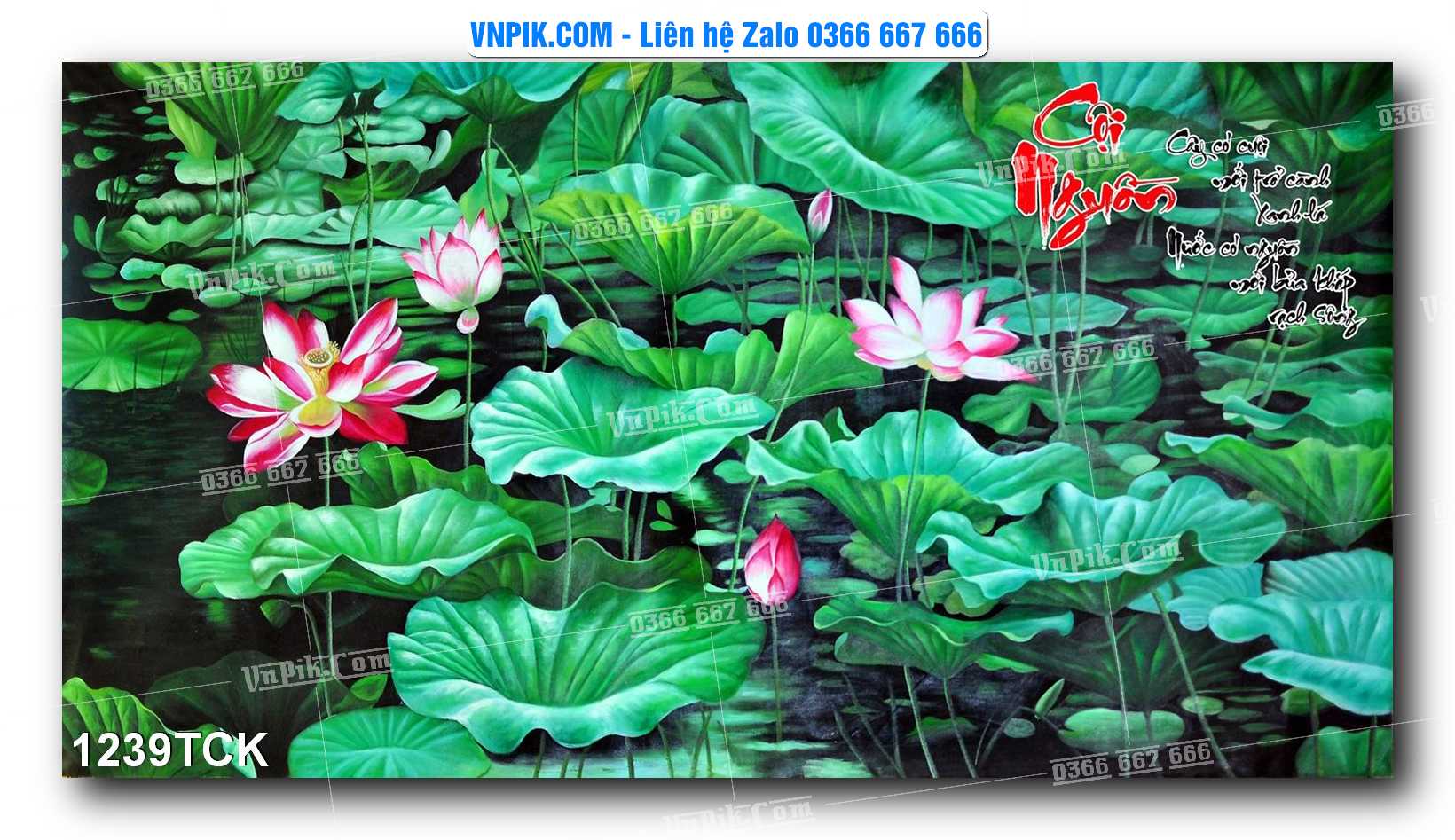 Tranh Hoa Sen – Cá Koi – Cá Chép 1239TCK