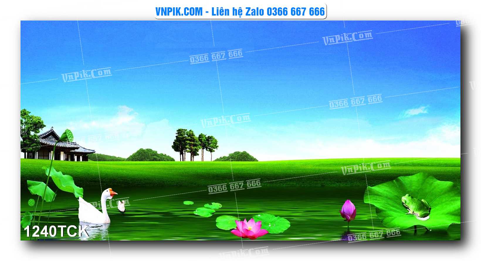 Tranh Hoa Sen – Cá Koi – Cá Chép 1237TCK