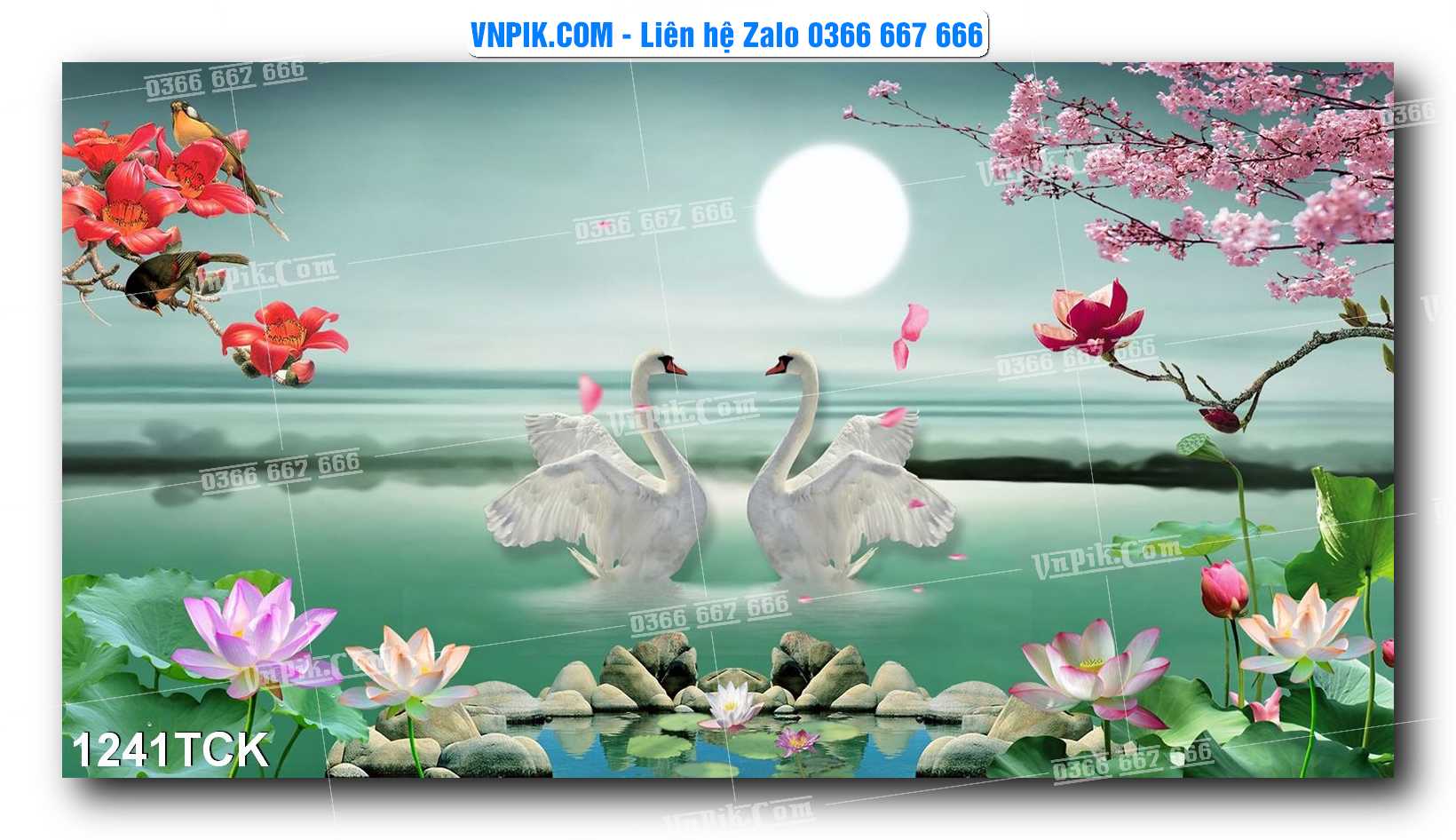 Tranh Hoa Sen – Cá Koi – Cá Chép 1238TCK