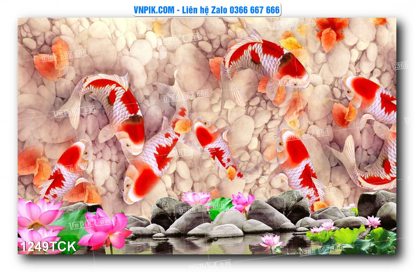 Tranh Hoa Sen – Cá Koi – Cá Chép 1249TCK