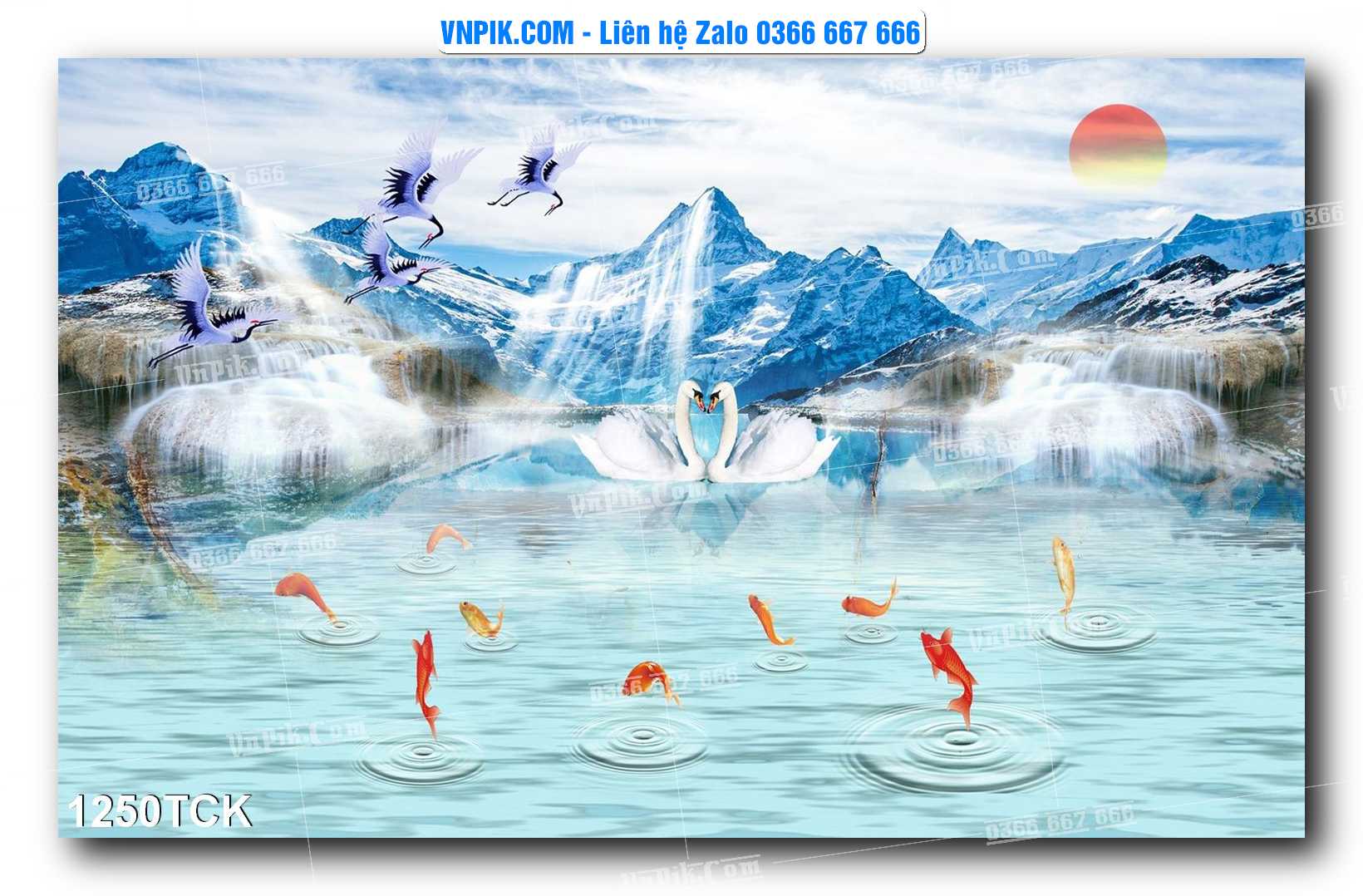 Tranh Hoa Sen – Cá Koi – Cá Chép 1247TCK