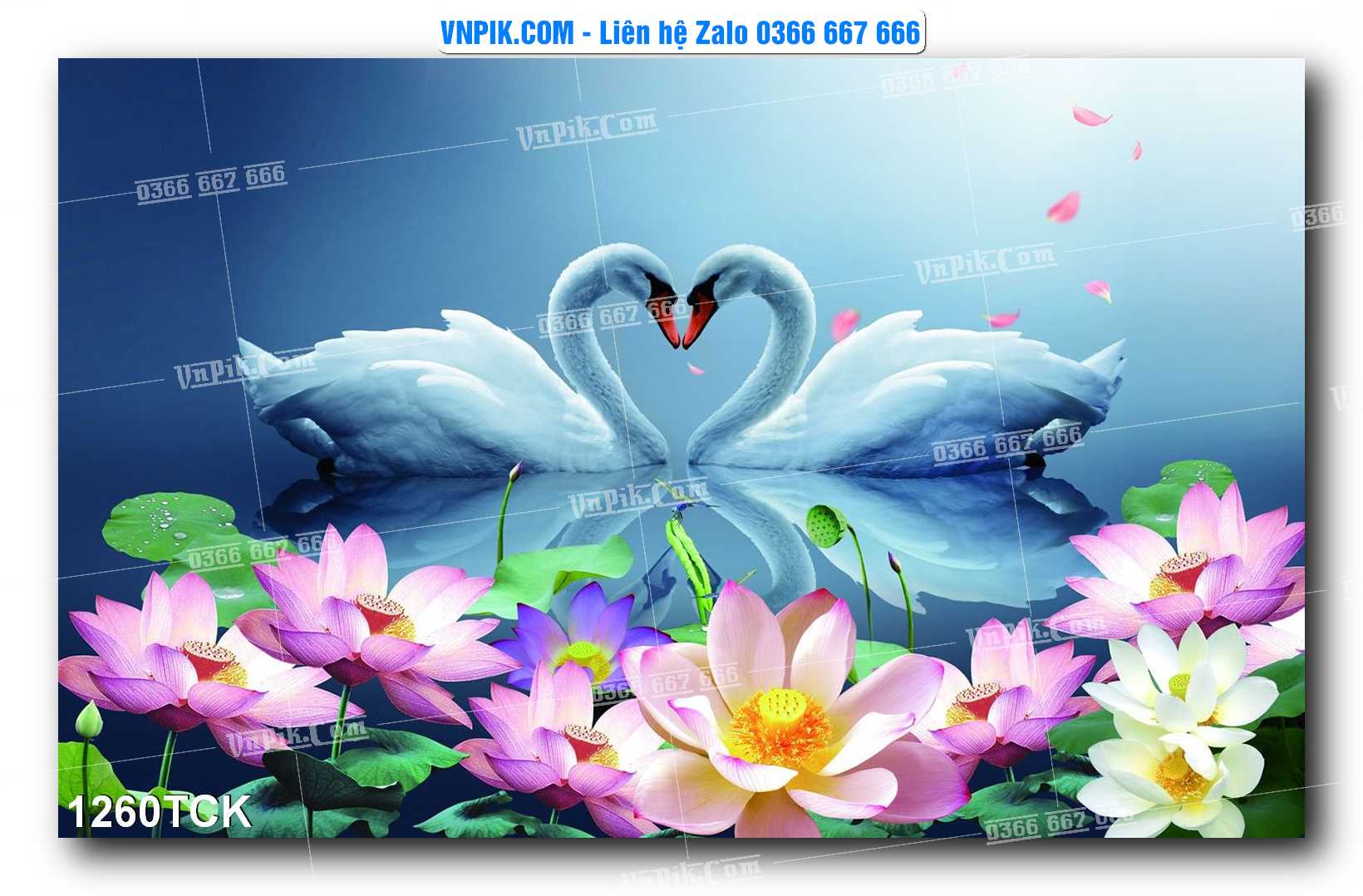Tranh Hoa Sen – Cá Koi – Cá Chép 1260TCK