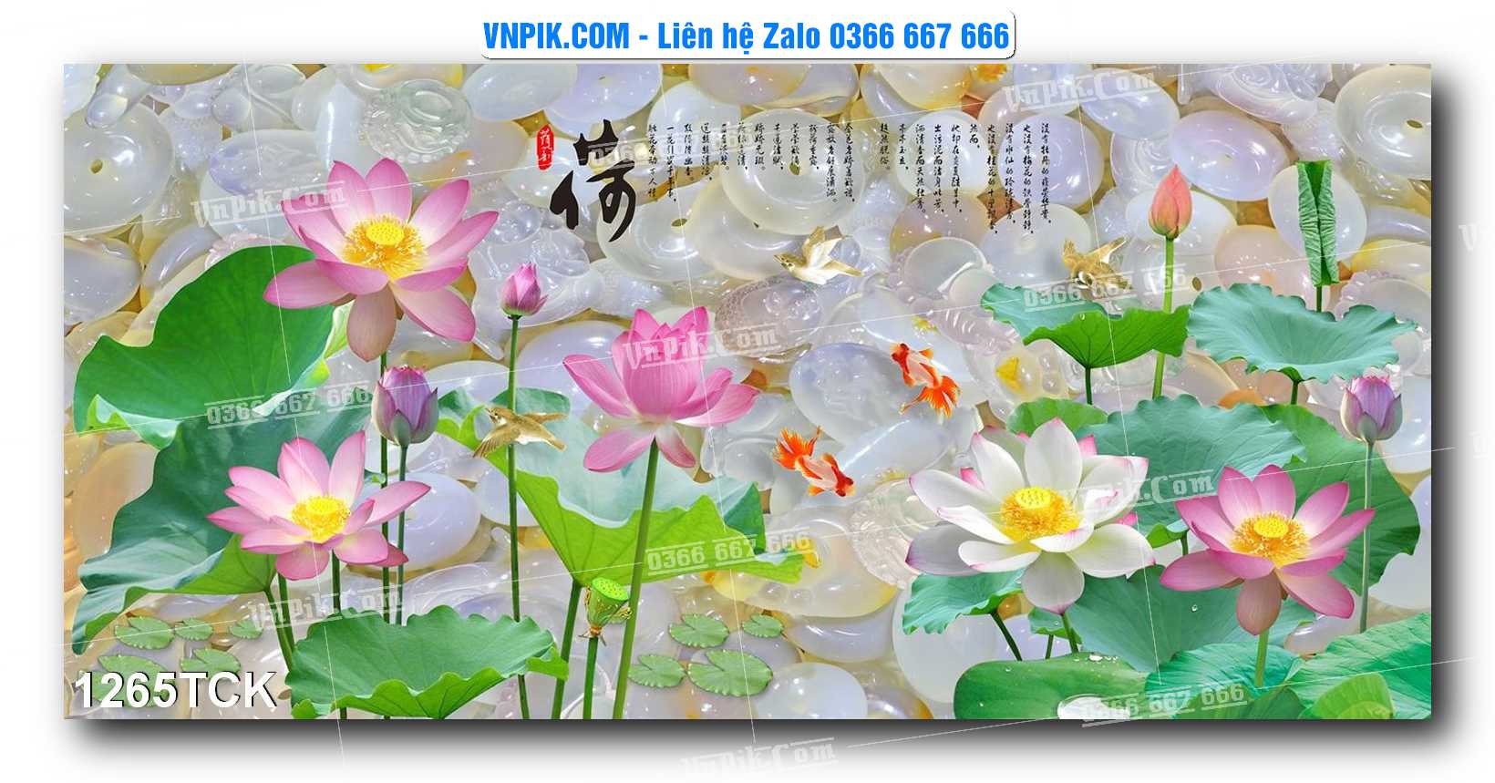 Tranh Hoa Sen – Cá Koi – Cá Chép 1265TCK