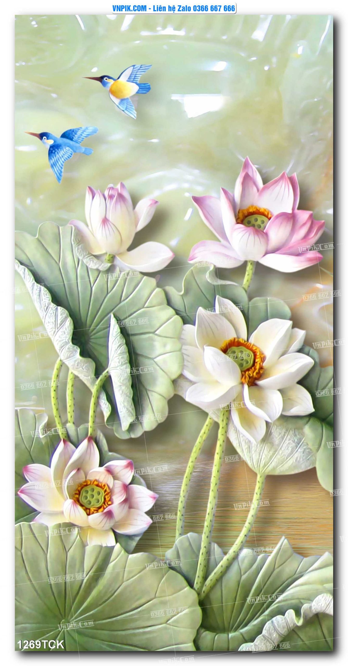 Tranh Hoa Sen – Cá Koi – Cá Chép 1269TCK