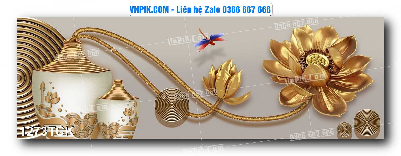 Tranh Hoa Sen – Cá Koi – Cá Chép 1273TCK