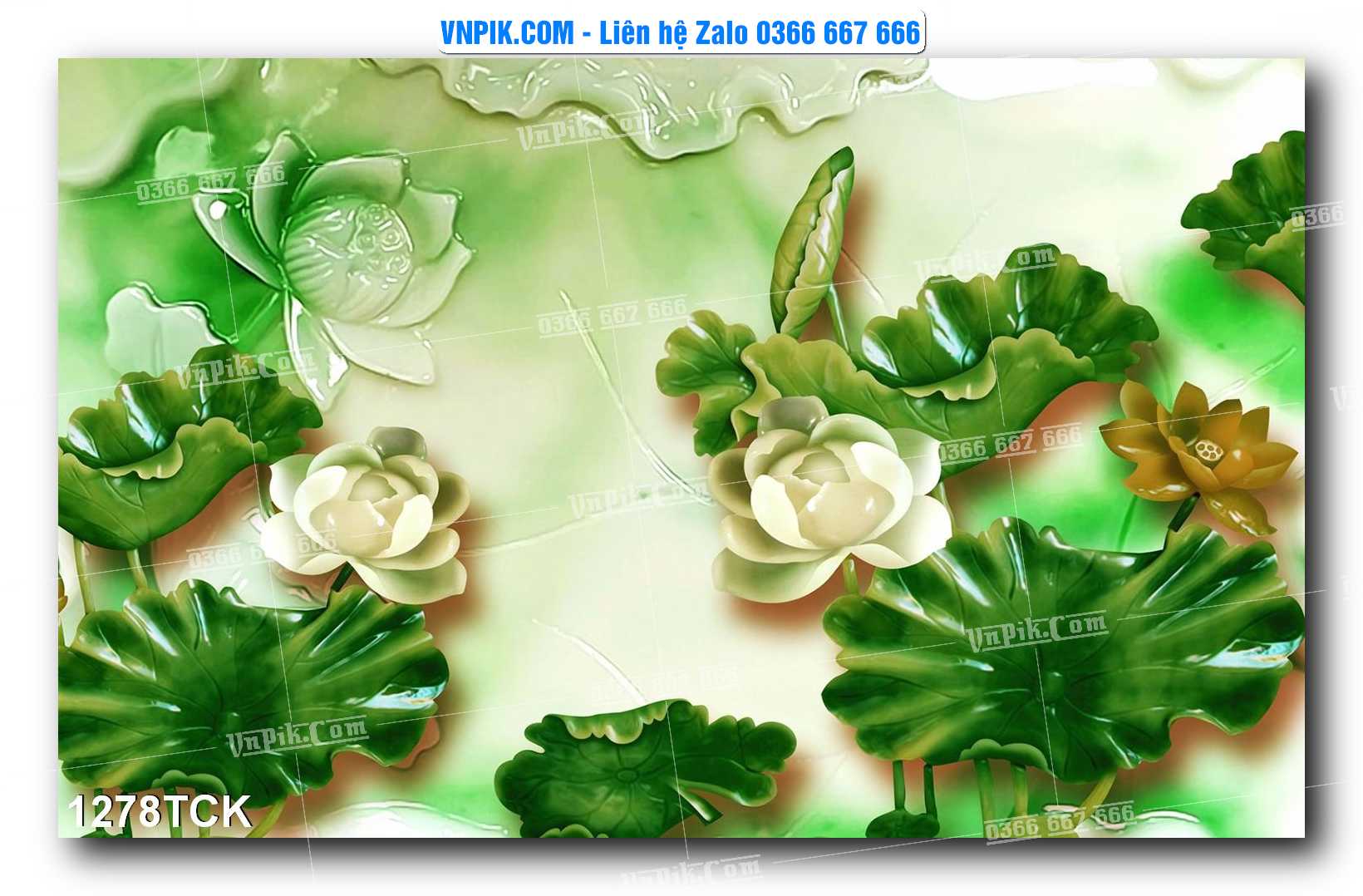 Tranh Hoa Sen – Cá Koi – Cá Chép 1278TCK