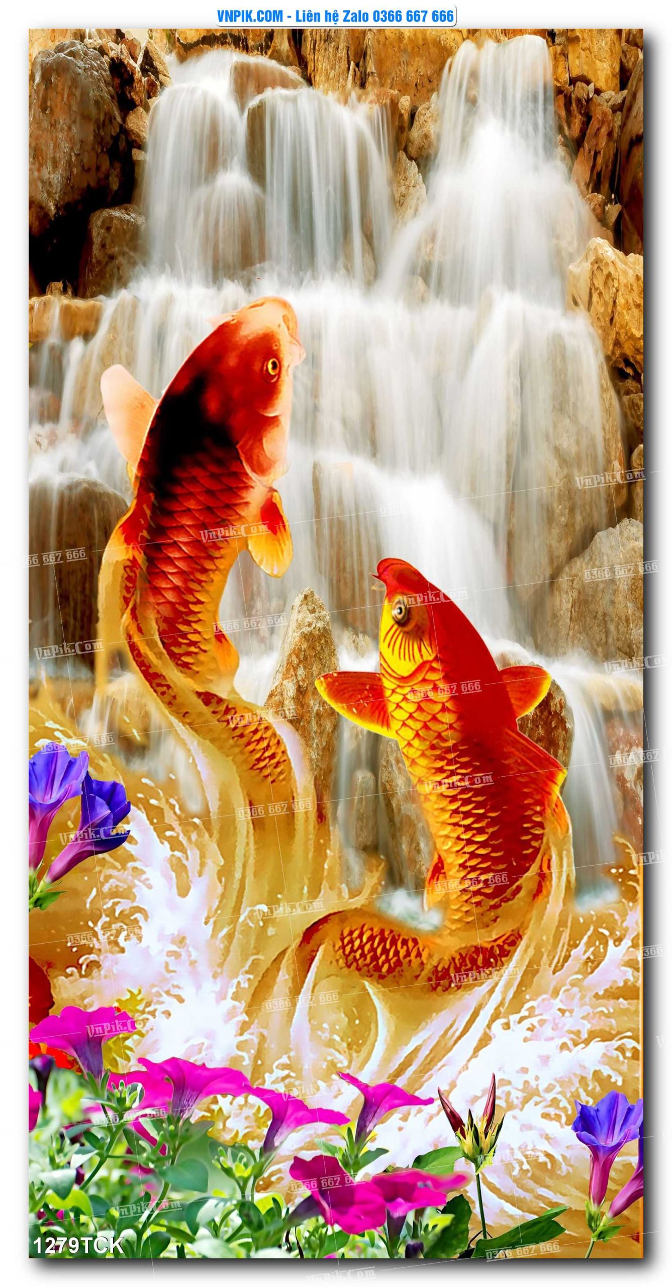 Tranh Hoa Sen – Cá Koi – Cá Chép 1279TCK