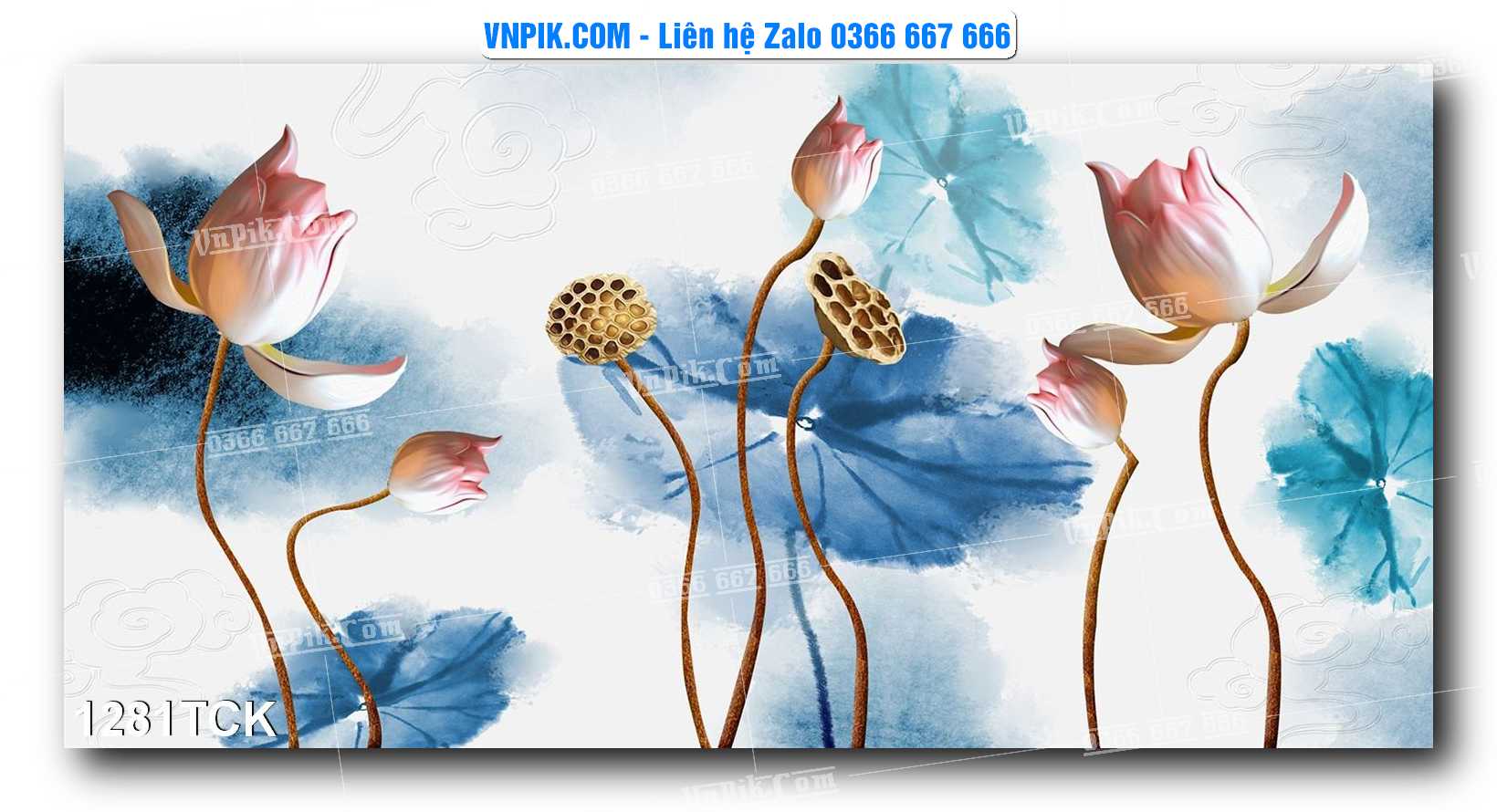Tranh Hoa Sen – Cá Koi – Cá Chép 1281TCK