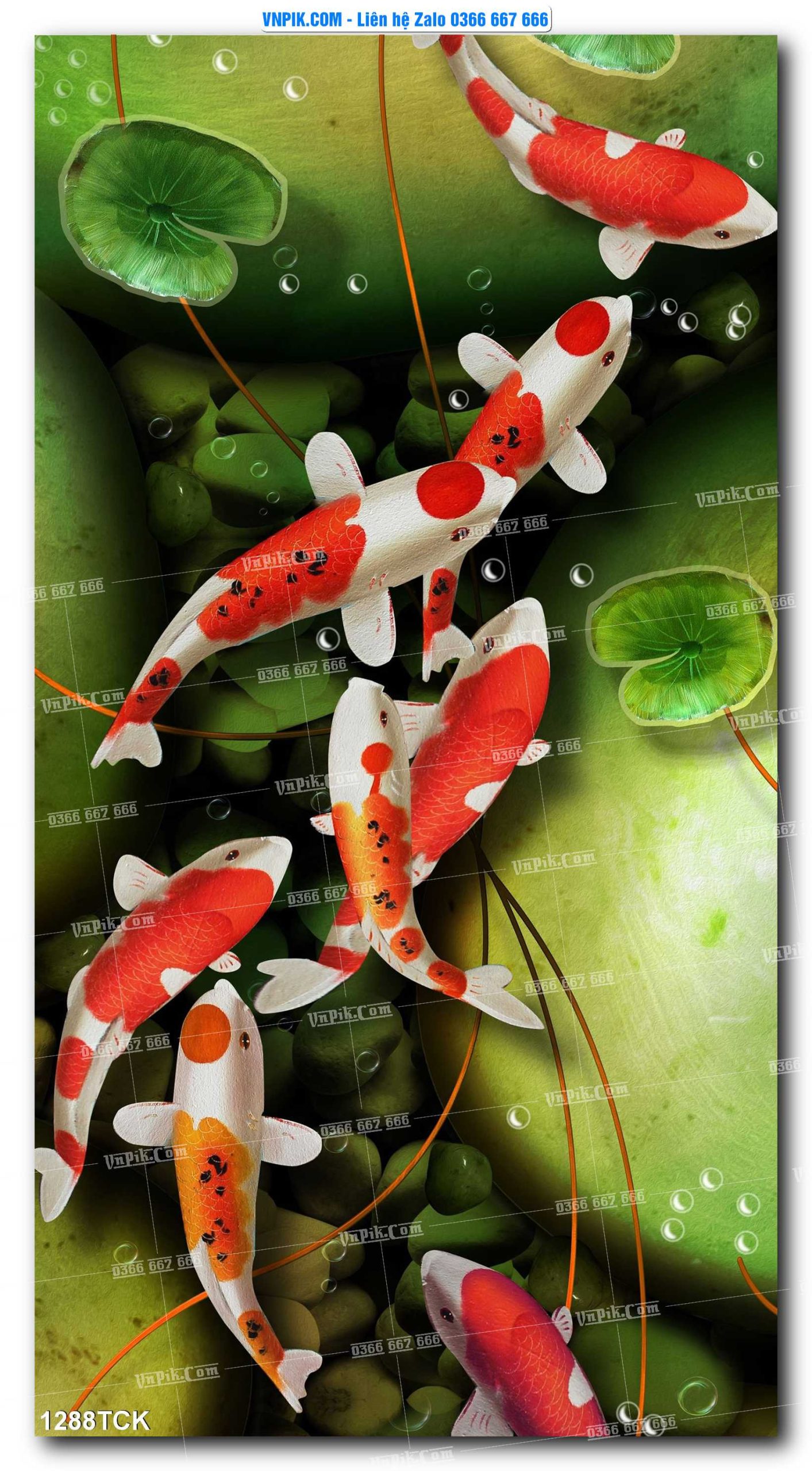Tranh Hoa Sen – Cá Koi – Cá Chép 1288TCK