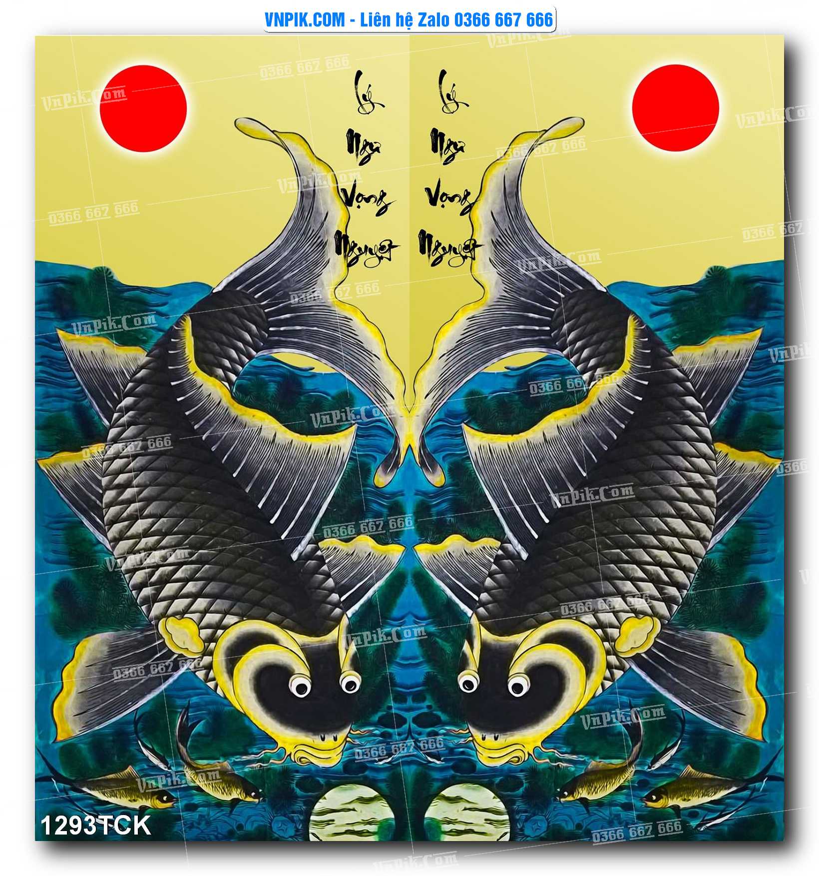 Tranh Hoa Sen – Cá Koi – Cá Chép 1293TCK