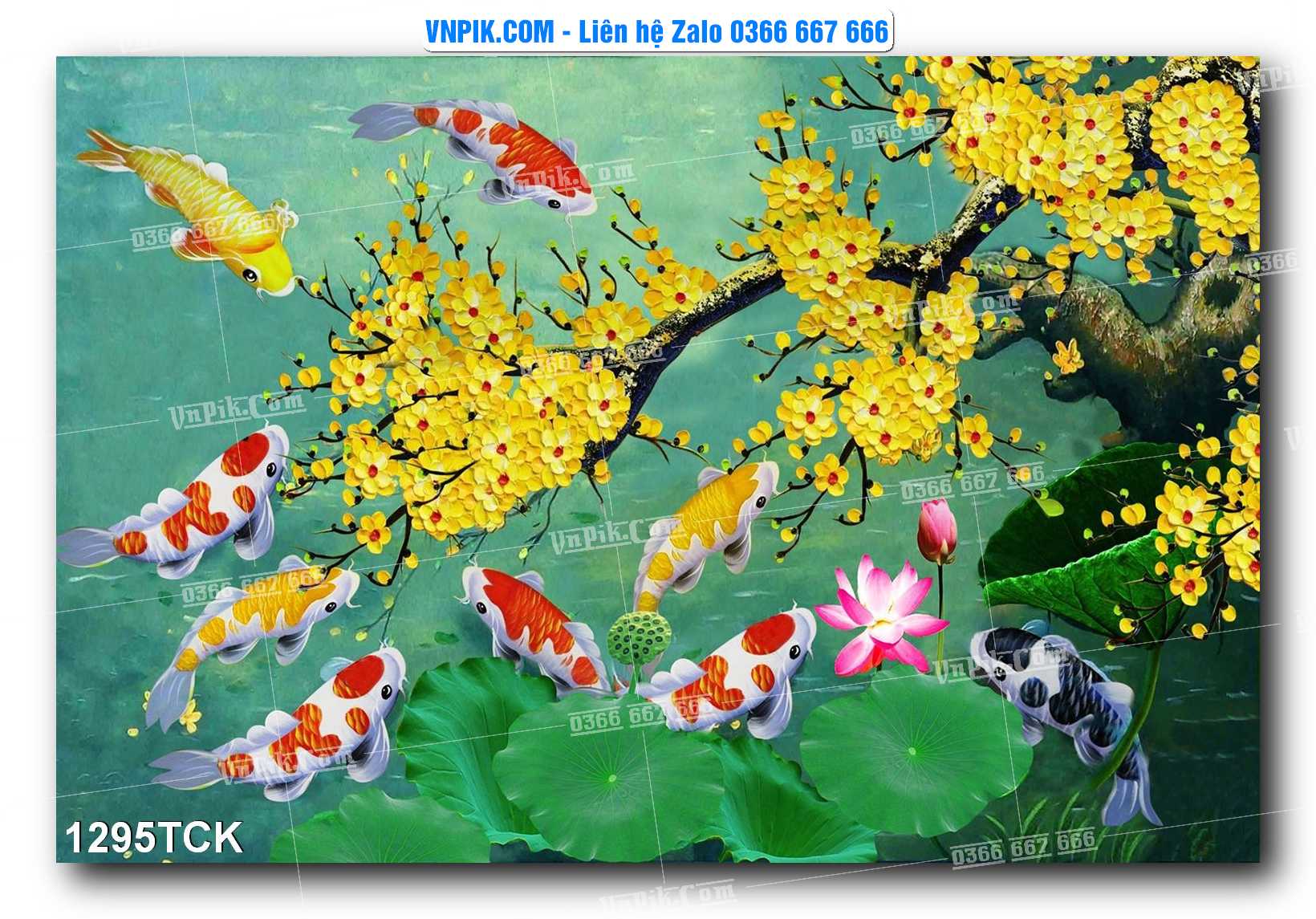 Tranh Hoa Sen – Cá Koi – Cá Chép 1295TCK