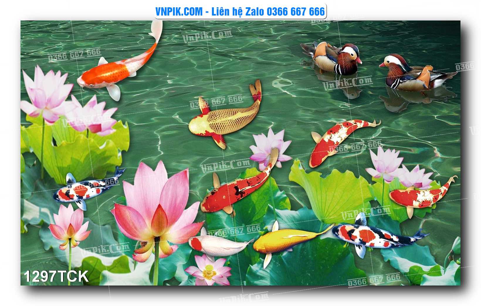 Tranh Hoa Sen – Cá Koi – Cá Chép 1297TCK