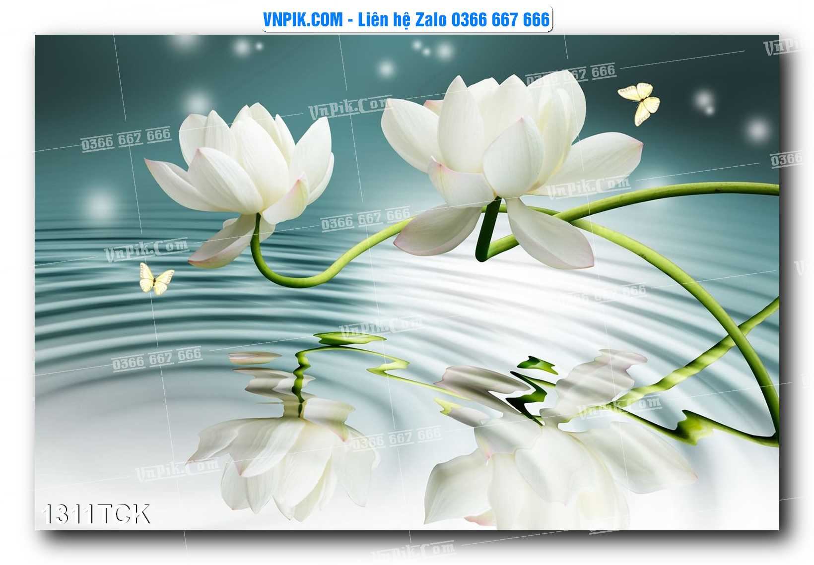 Tranh Hoa Sen – Cá Koi – Cá Chép 1311TCK