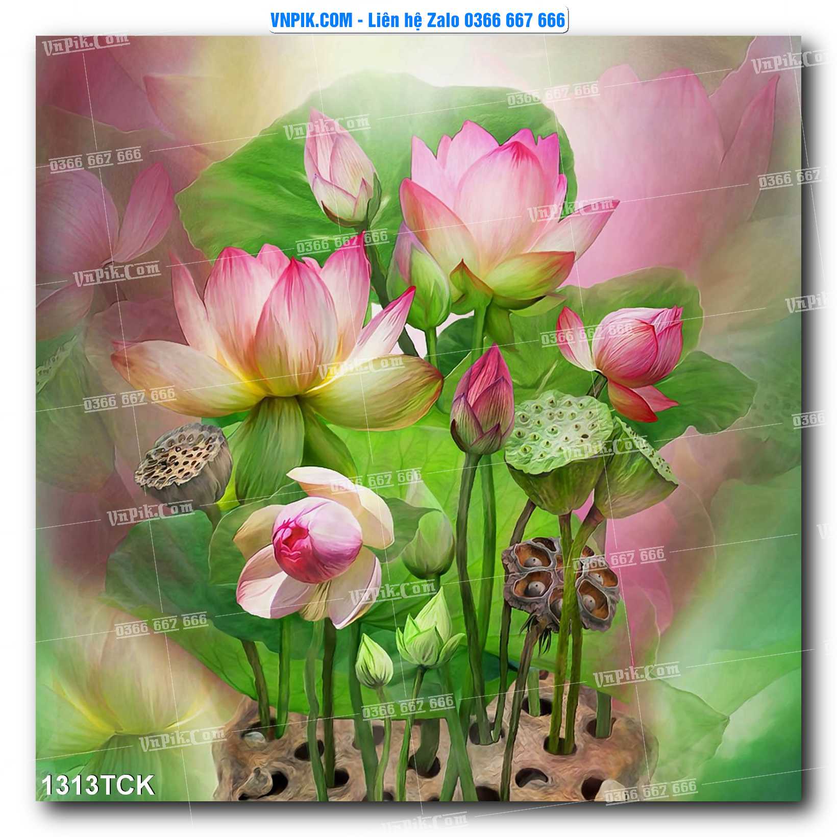 Tranh Hoa Sen – Cá Koi – Cá Chép 1313TCK