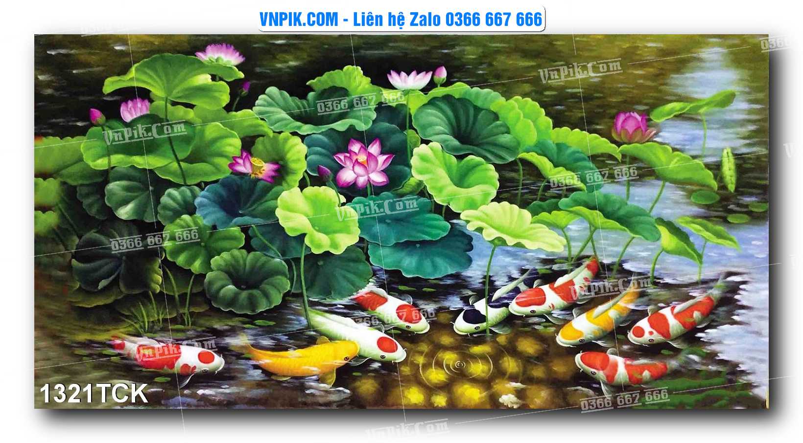 Tranh Hoa Sen – Cá Koi – Cá Chép 1321TCK