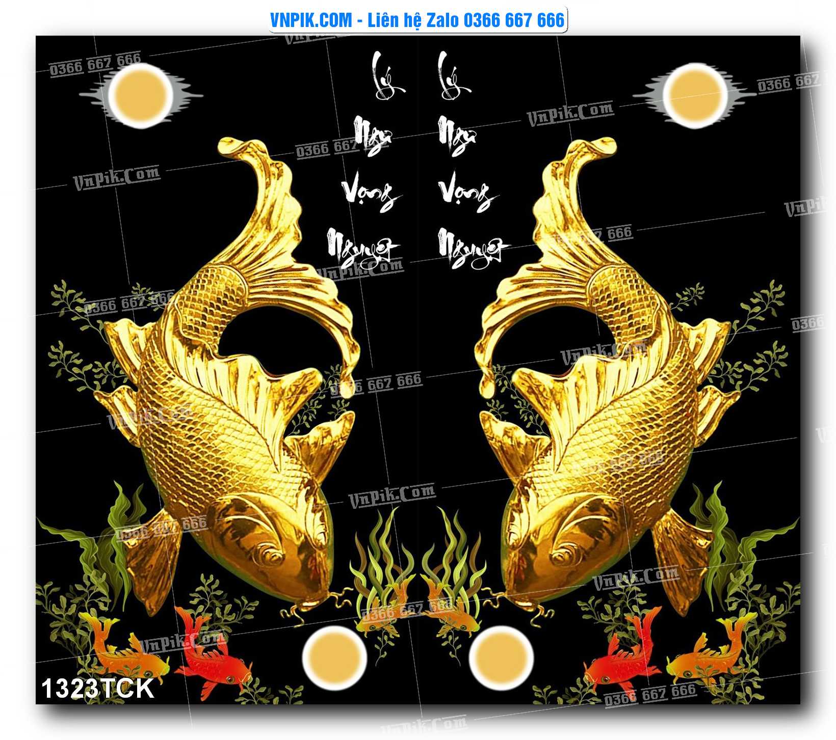 Tranh Hoa Sen – Cá Koi – Cá Chép 1323TCK
