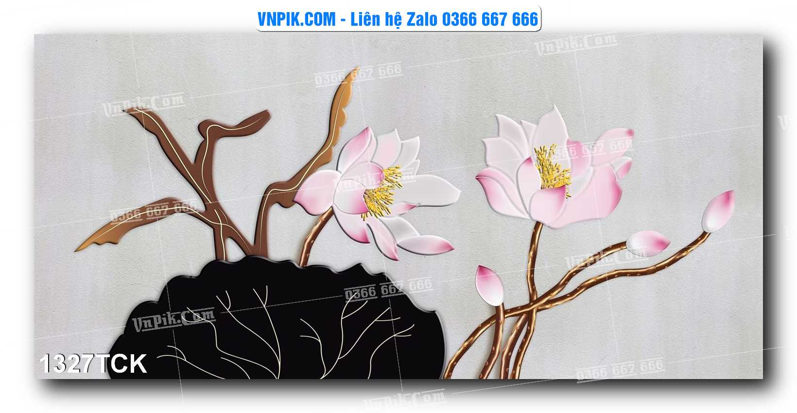 Tranh Hoa Sen – Cá Koi – Cá Chép 1327TCK