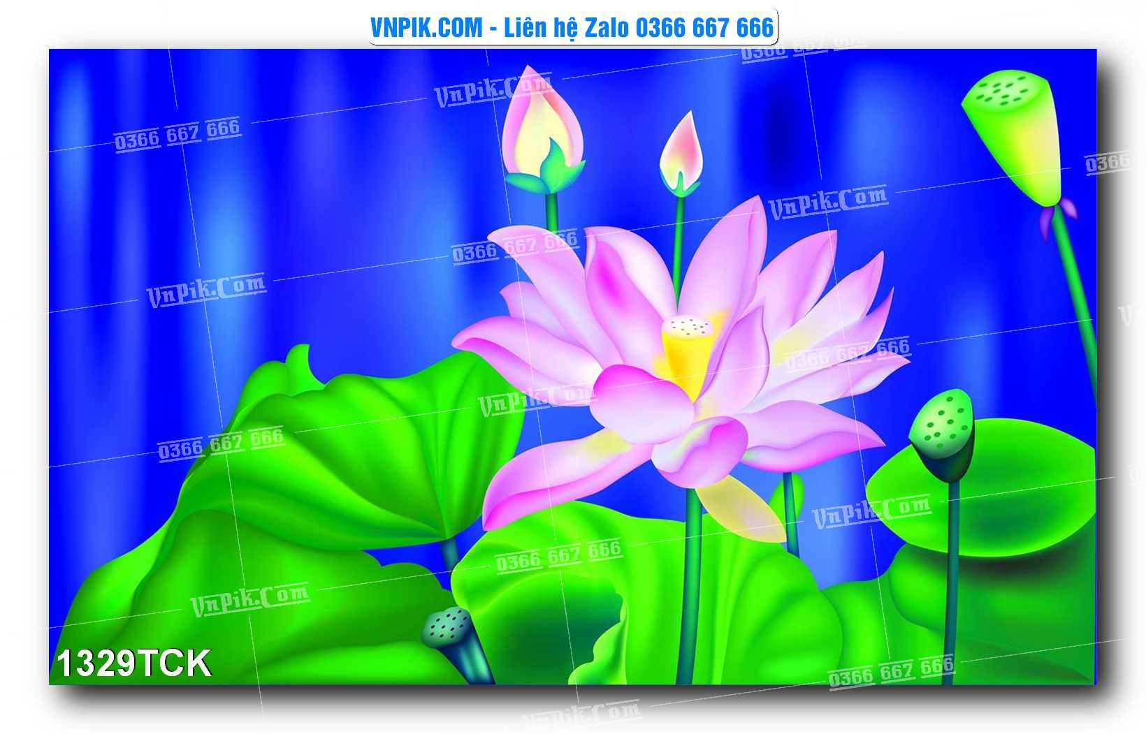 Tranh Hoa Sen – Cá Koi – Cá Chép 1329TCK