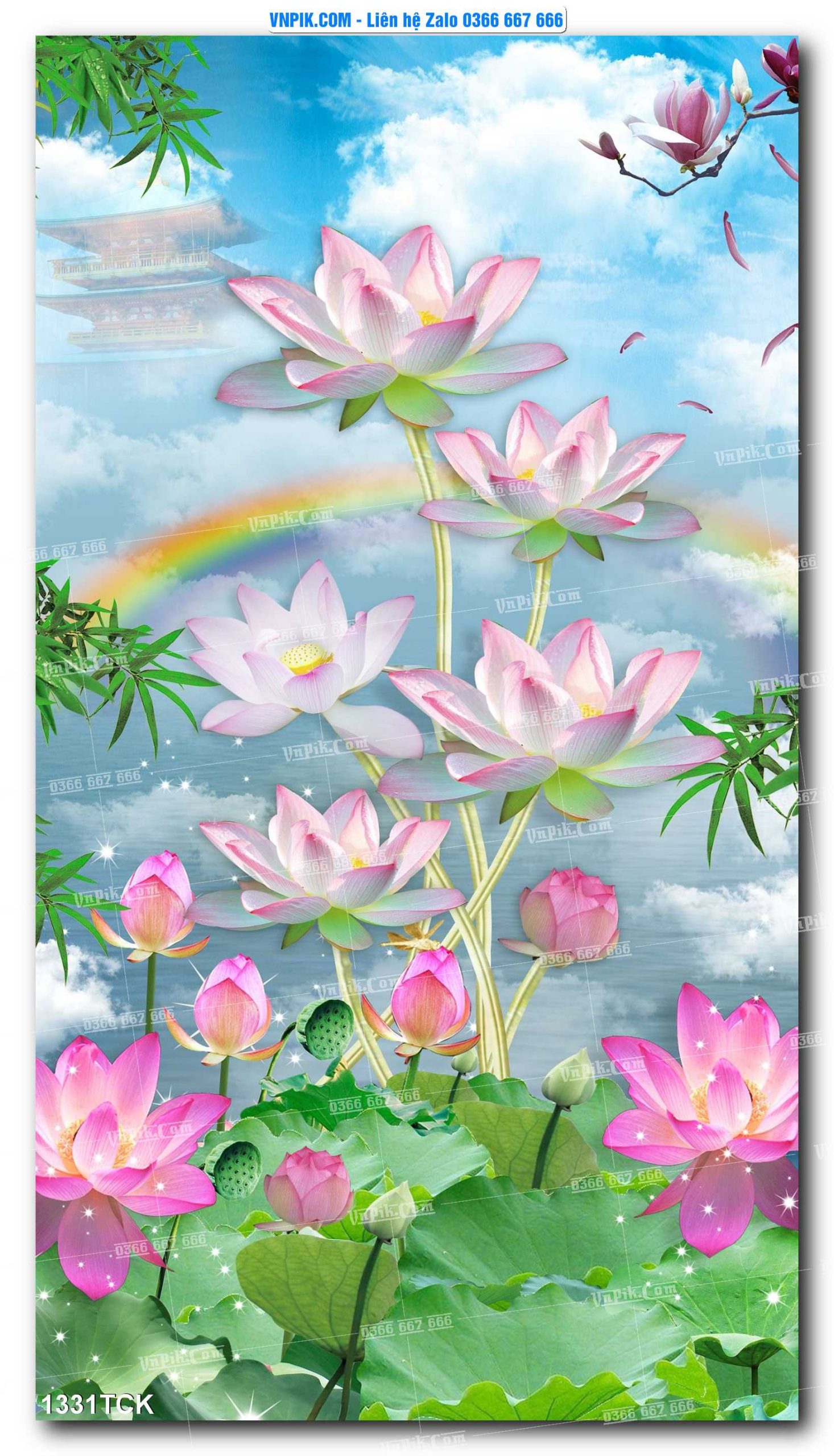 Tranh Hoa Sen – Cá Koi – Cá Chép 1331TCK
