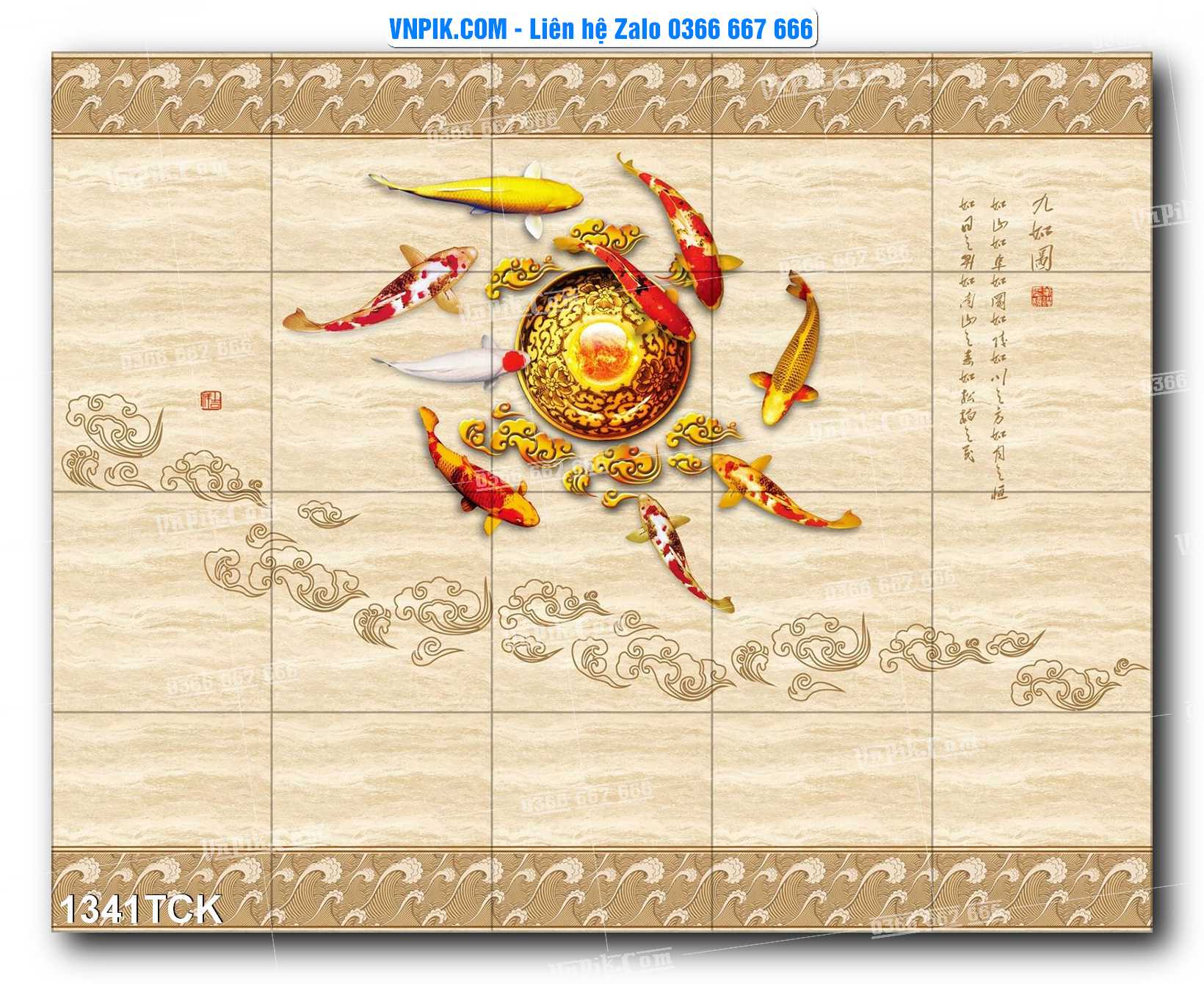 Tranh Hoa Sen – Cá Koi – Cá Chép 1341TCK