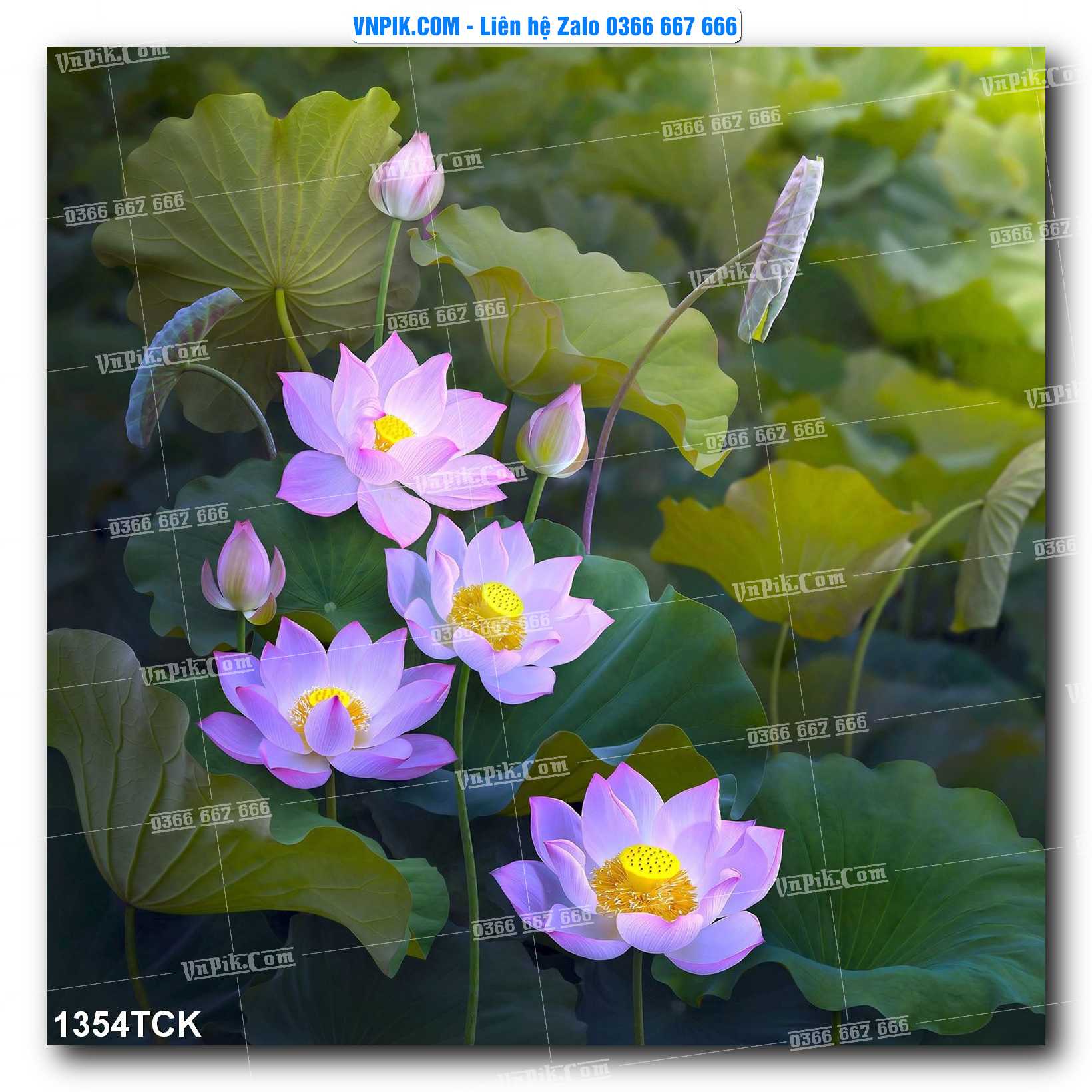 Tranh Hoa Sen – Cá Koi – Cá Chép 1354TCK