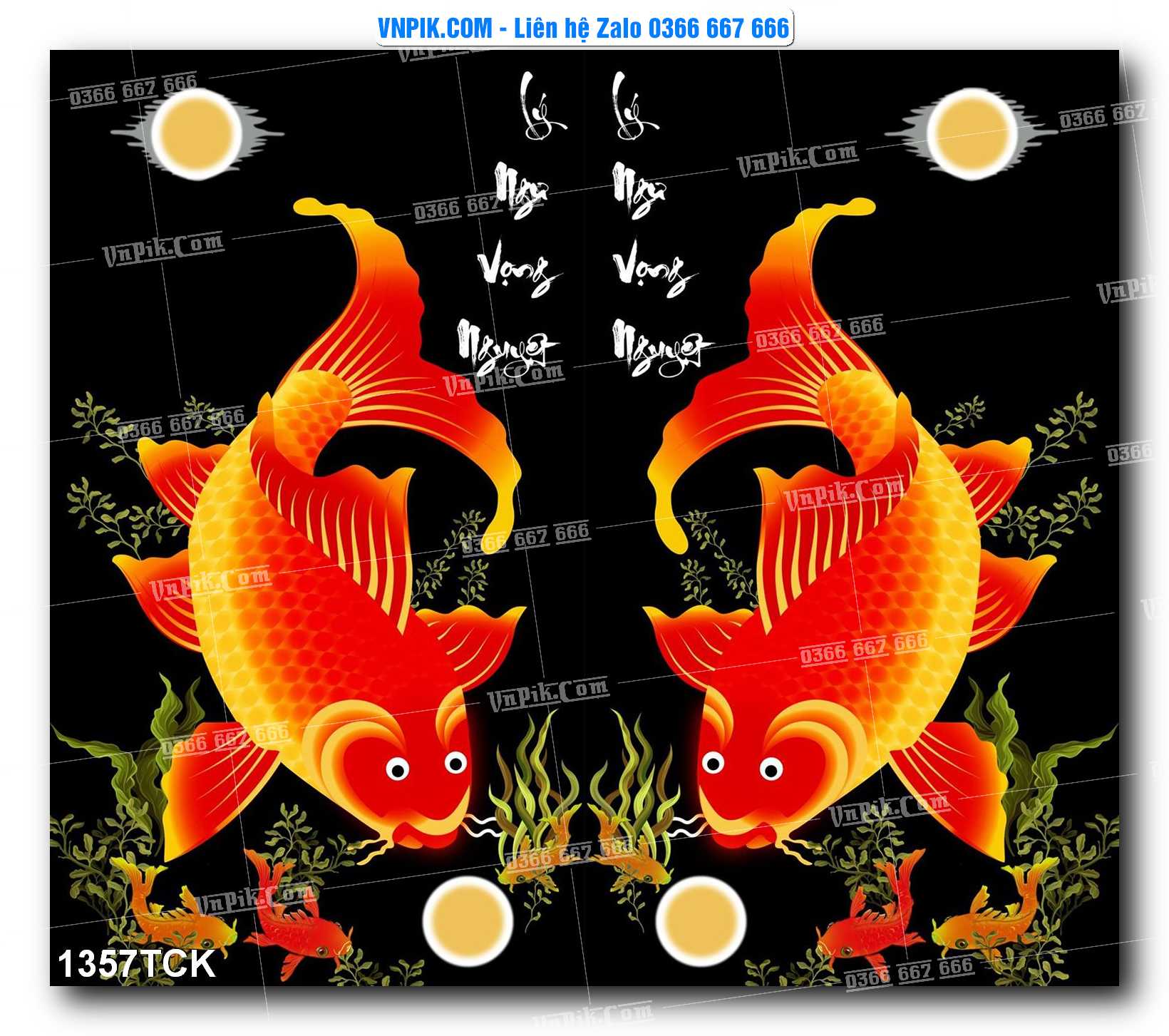 Tranh Hoa Sen – Cá Koi – Cá Chép 1357TCK
