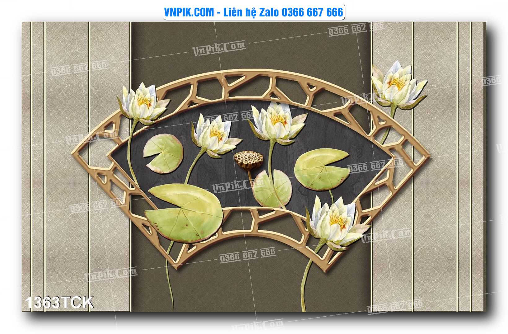 Tranh Hoa Sen – Cá Koi – Cá Chép 1363TCK