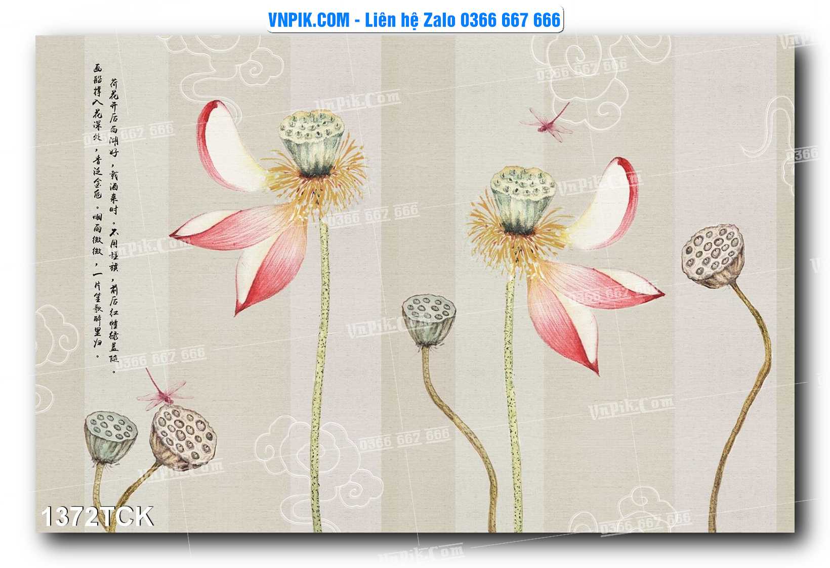 Tranh Hoa Sen – Cá Koi – Cá Chép 1372TCK