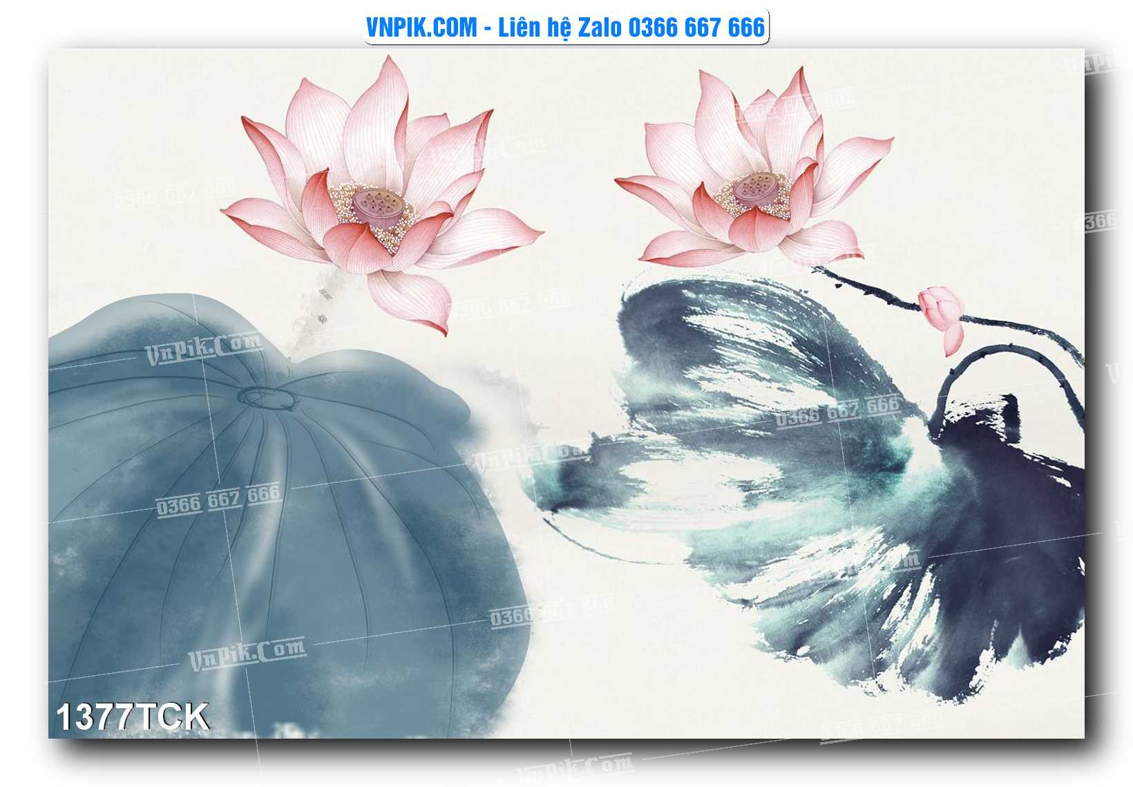 Tranh Hoa Sen – Cá Koi – Cá Chép 1377TCK