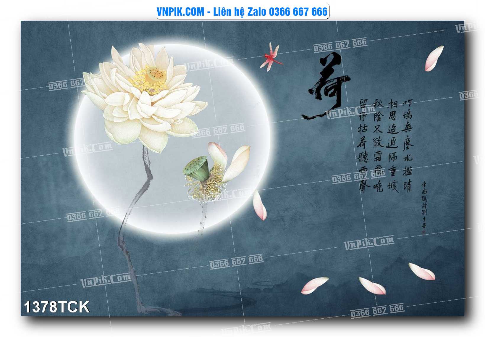 Tranh Hoa Sen – Cá Koi – Cá Chép 1378TCK
