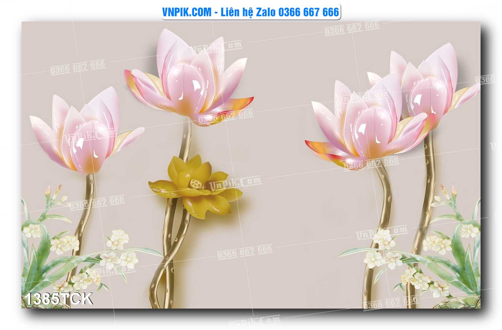 Tranh Hoa Sen – Cá Koi – Cá Chép 1385TCK