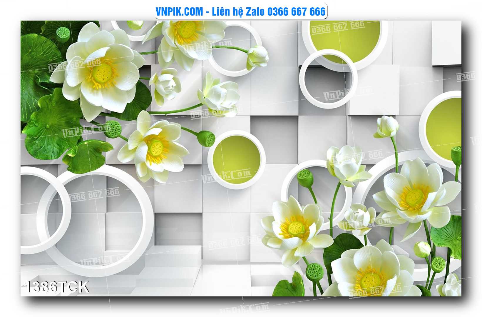 Tranh Hoa Sen – Cá Koi – Cá Chép 1386TCK