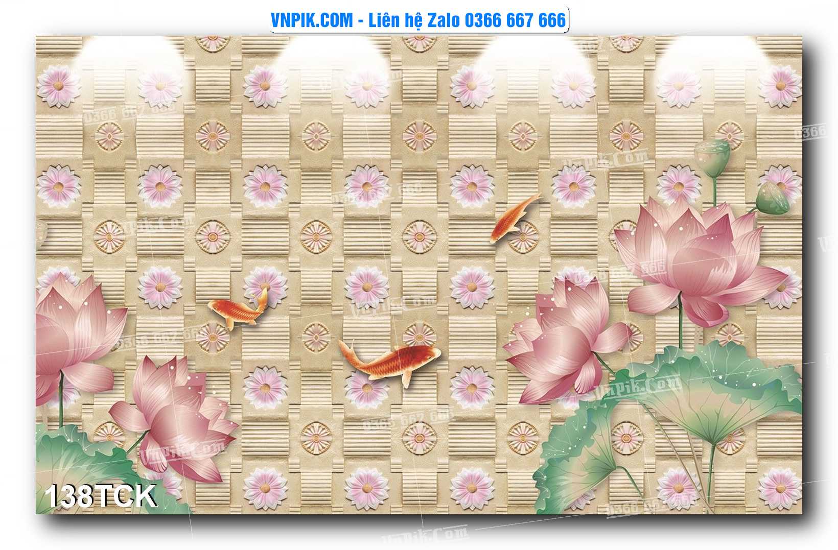 Tranh Hoa Sen – Cá Koi – Cá Chép  138TCK